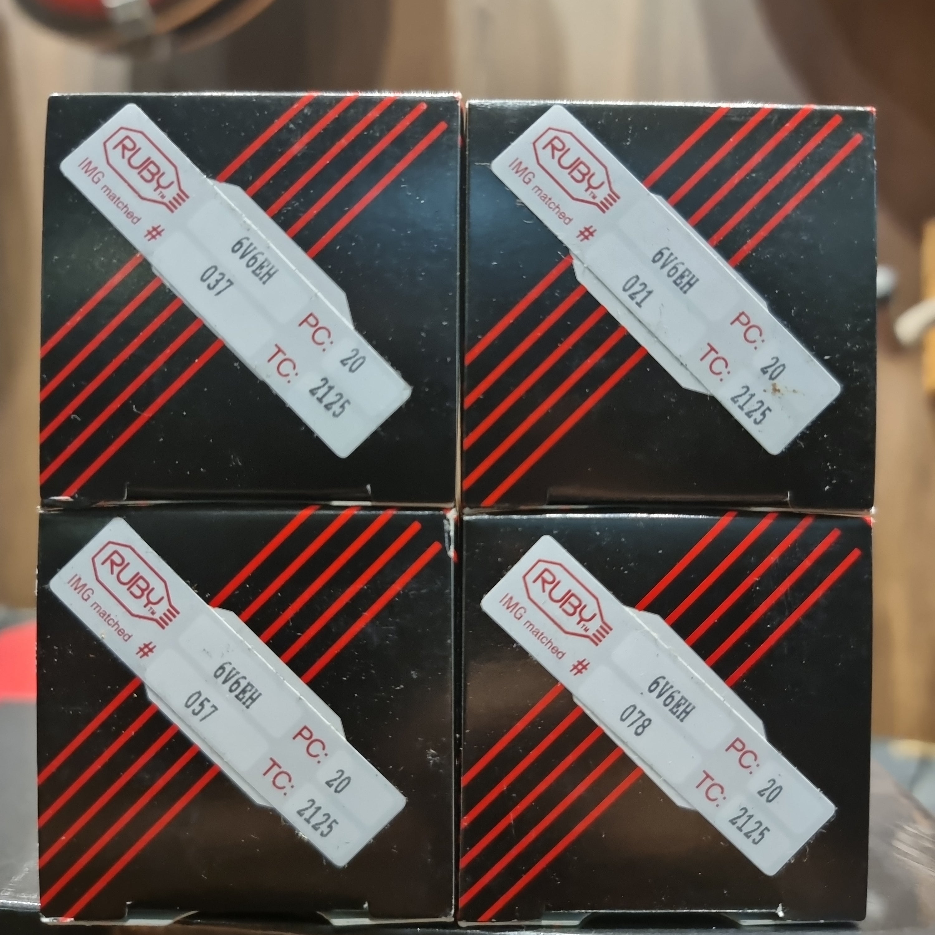 Ruby 6V6 Matched Amp Tubes Matched QUAD ( pack of 4) - HIENDGUITAR HIENDGUITAR tube