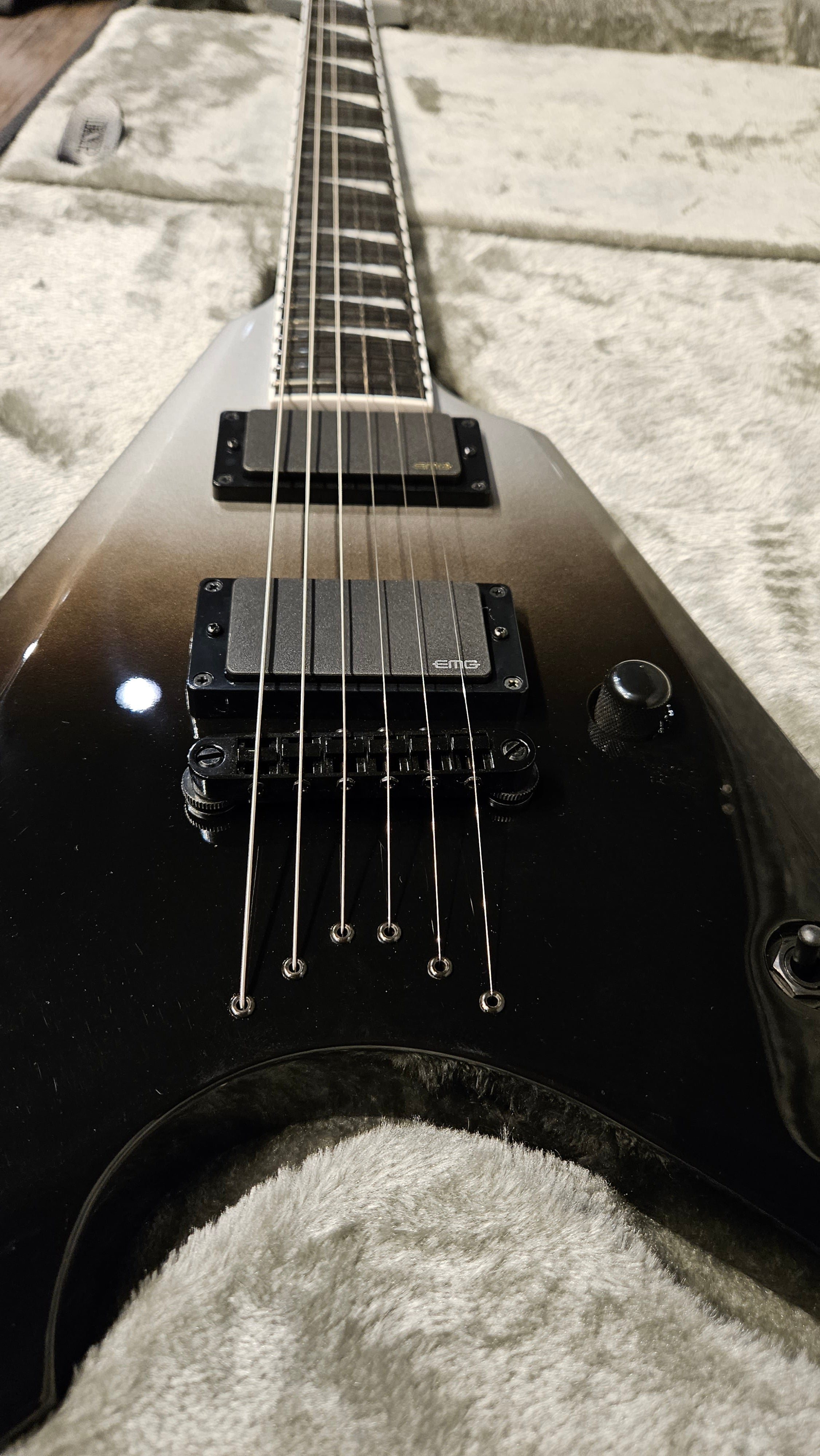 ESP E-II ARROW FR Black silver fade ES4461223 - HIENDGUITAR E-II GUITAR