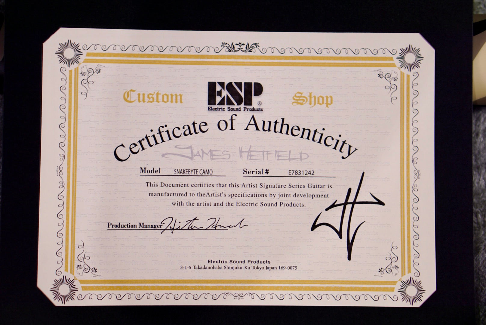 ESP SNAKEBYTE CAMO James hetfield signature E7831242