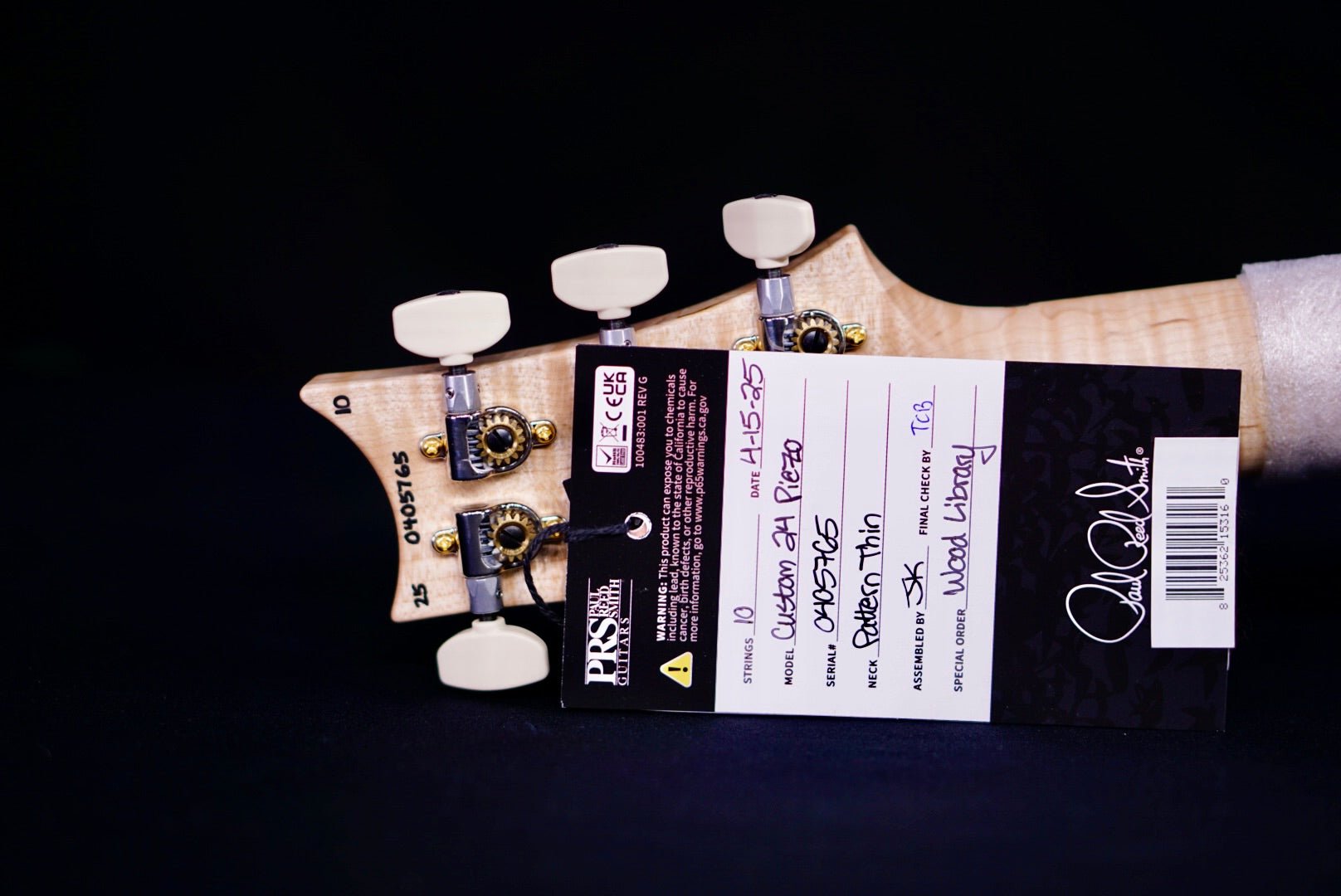PRS Custom 24 Piezo Wood Library Artist Neck Faded Gray Black Fade 0405765