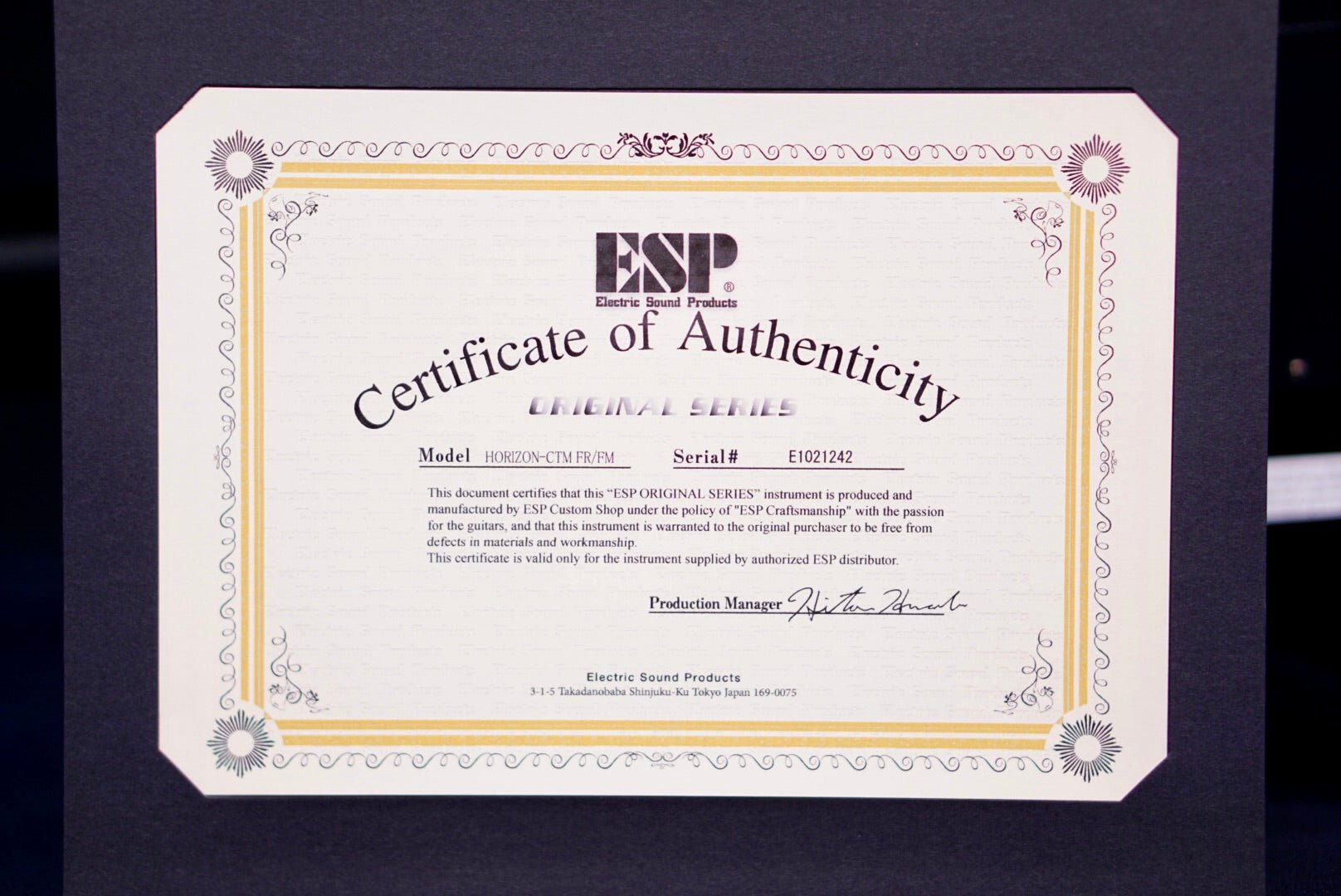 ESP Horizon FR CTM See Thru Black Smoke Burst E1021242
