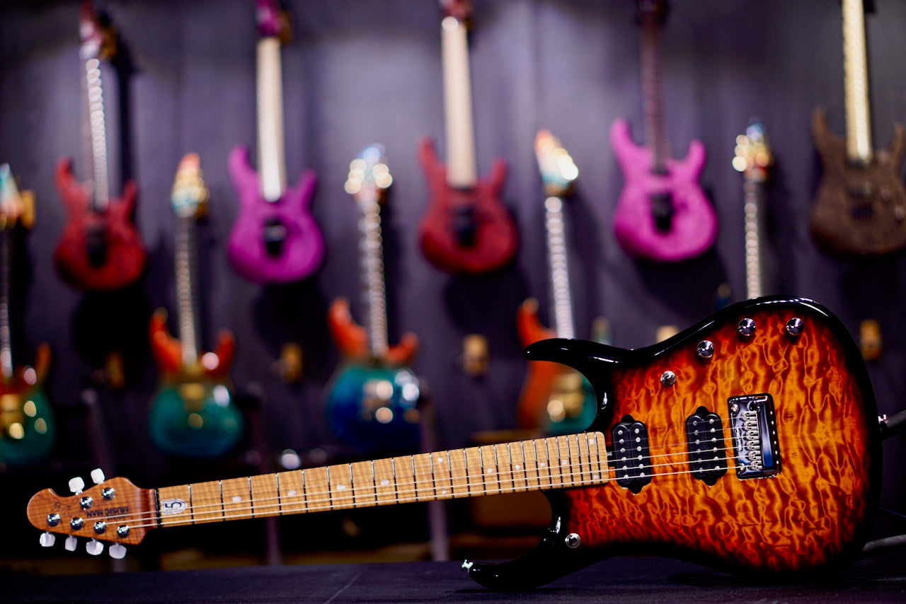 Ernie Ball Music Man JP 15 6 string Tiger Eye Quilt Top h08729