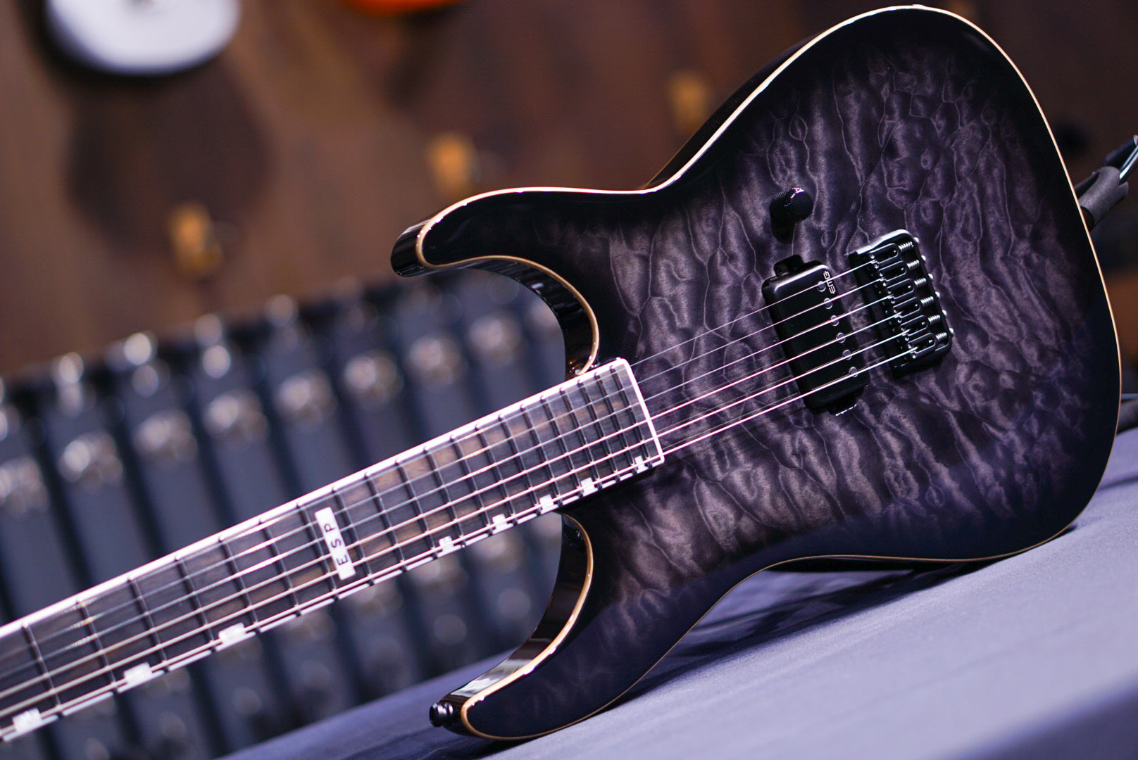 ESP E-II M-I THRU NT QM See thru black burst ES1422233 - HIENDGUITAR E-II GUITAR