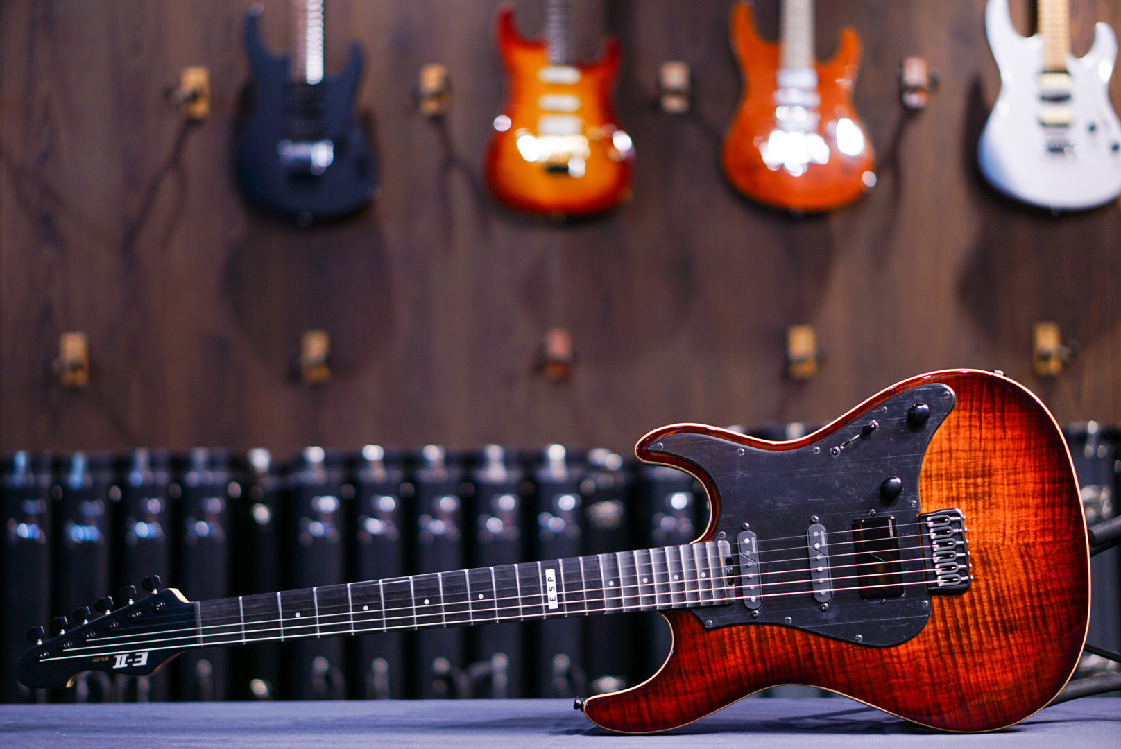 ESP E-II SN-3/FM/HS/FL/ Tiger Eyes Sunburst ES8311223 - HIENDGUITAR E-II GUITAR