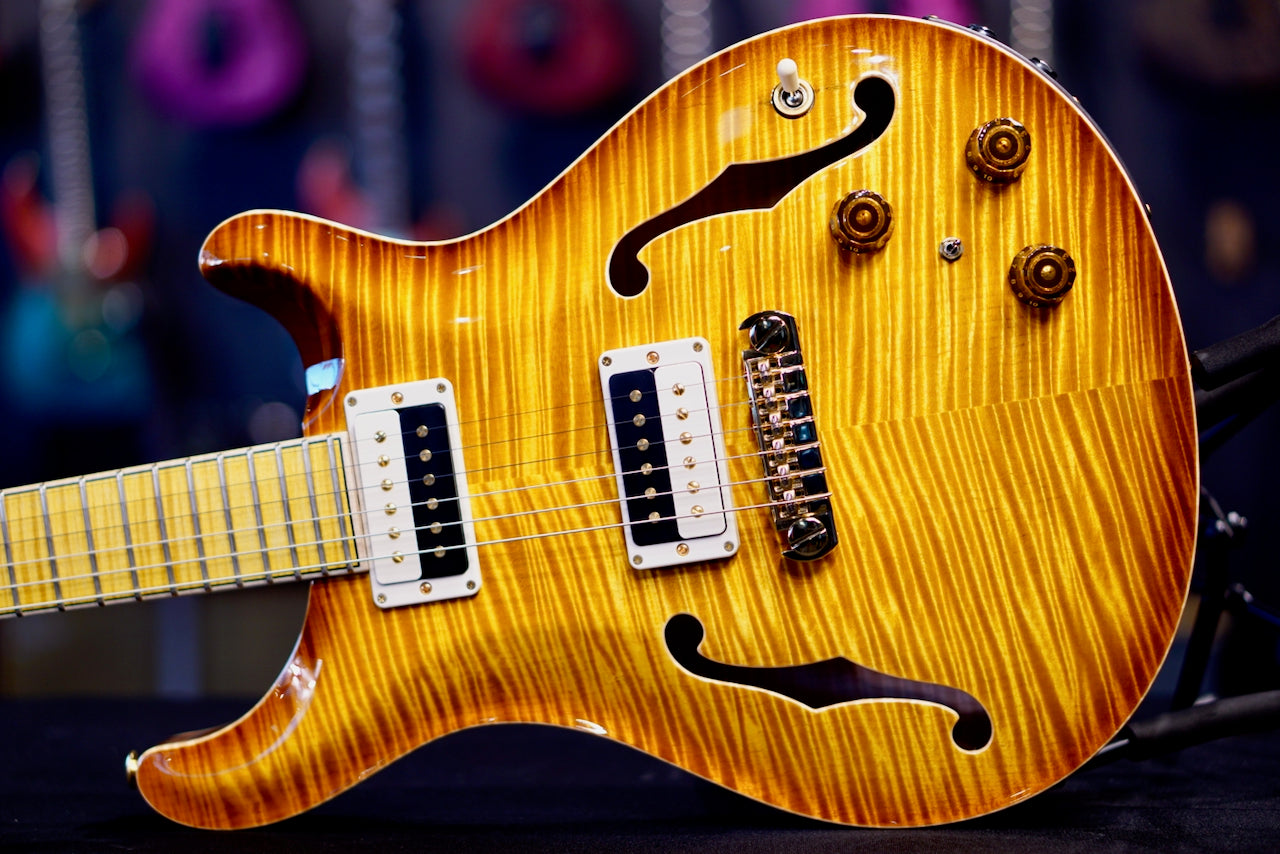 PRS Privatestock Hollowbody II Piezo Reverse Birds Of A Feather Honey Gold 414764 PS 11736