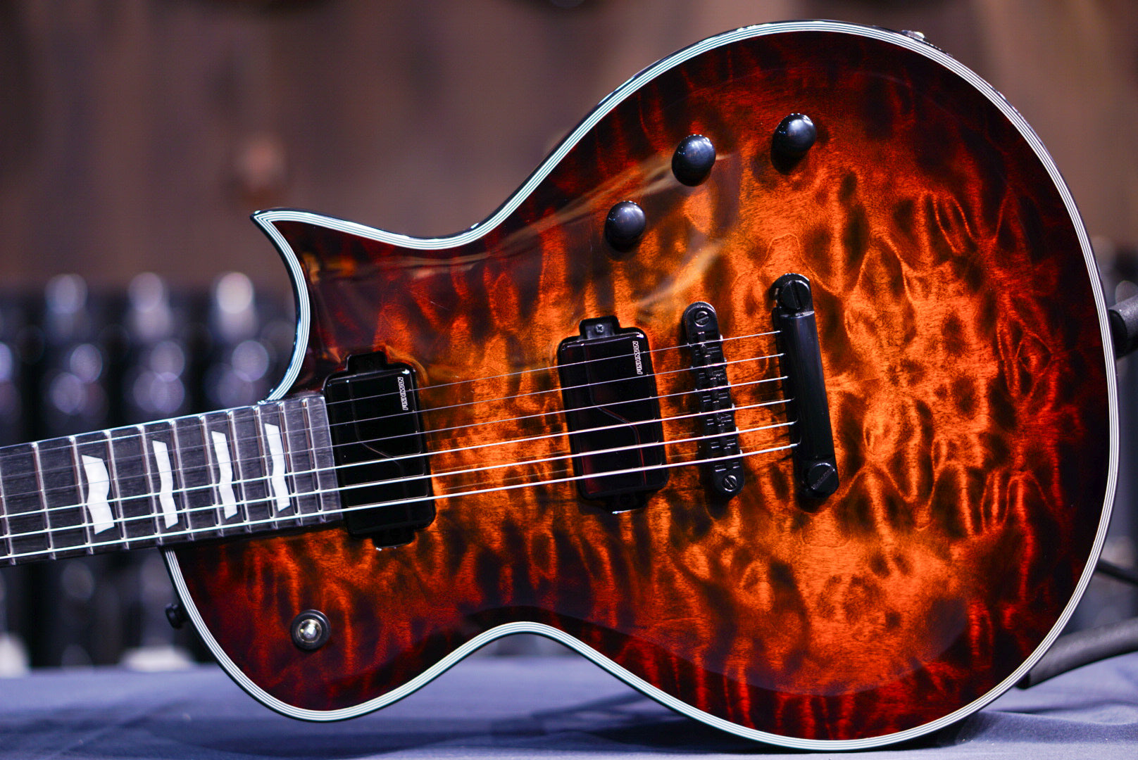 ESP E-II ECLIPSE-QM/FL/Tiger Eye Sunburst ES2530233 - HIENDGUITAR E-II GUITAR