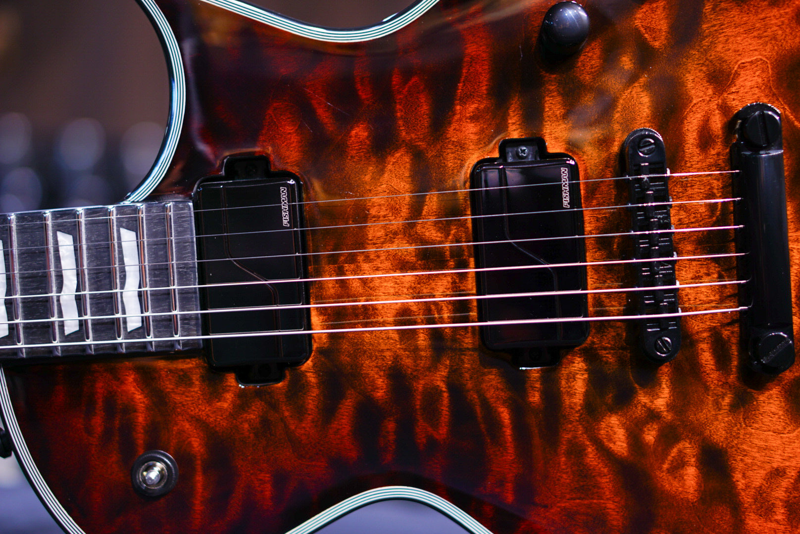 ESP E-II ECLIPSE-QM/FL/Tiger Eye Sunburst ES2530233 - HIENDGUITAR E-II GUITAR