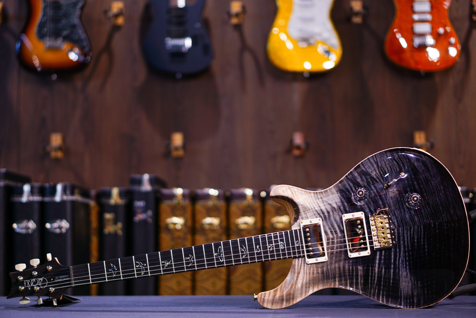 PRS Custom 24 Wood Library Gray Black Fade 0395507