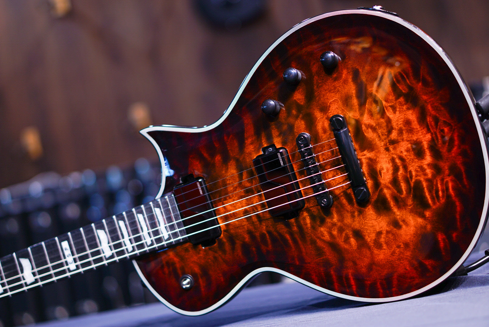 ESP E-II ECLIPSE-QM/FL/Tiger Eye Sunburst ES2530233 - HIENDGUITAR E-II GUITAR