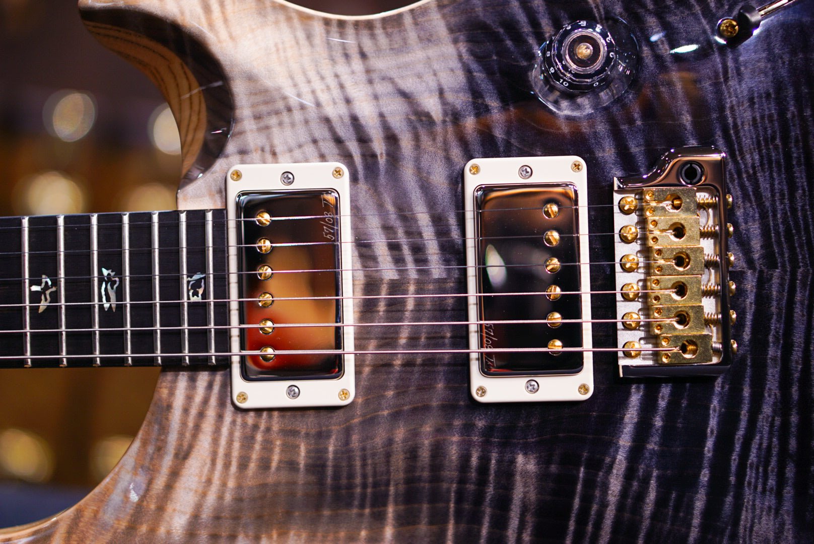 PRS Custom 24 Wood Library Gray Black Fade 0395507
