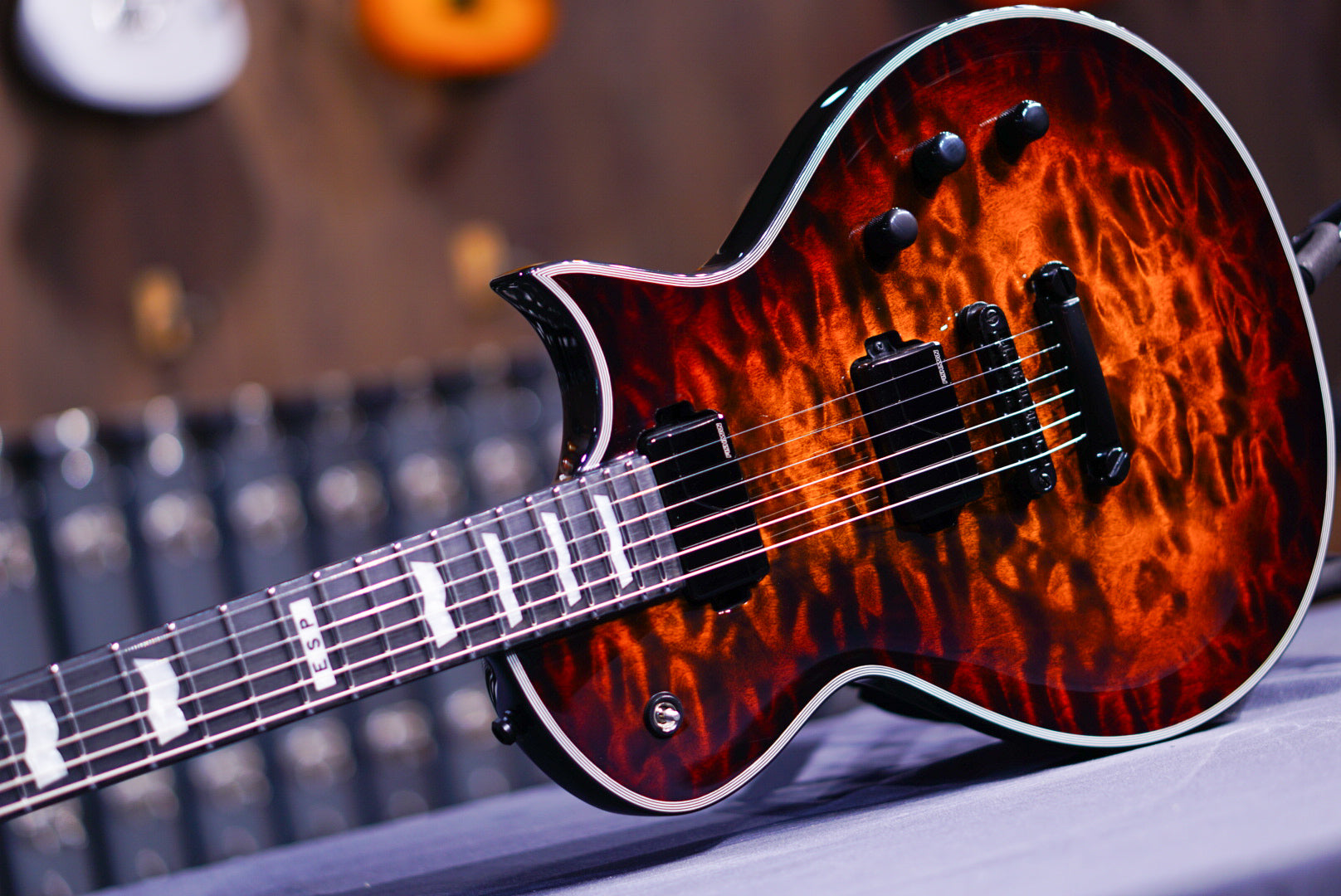 ESP E-II ECLIPSE-QM/FL/Tiger Eye Sunburst ES2530233 - HIENDGUITAR E-II GUITAR