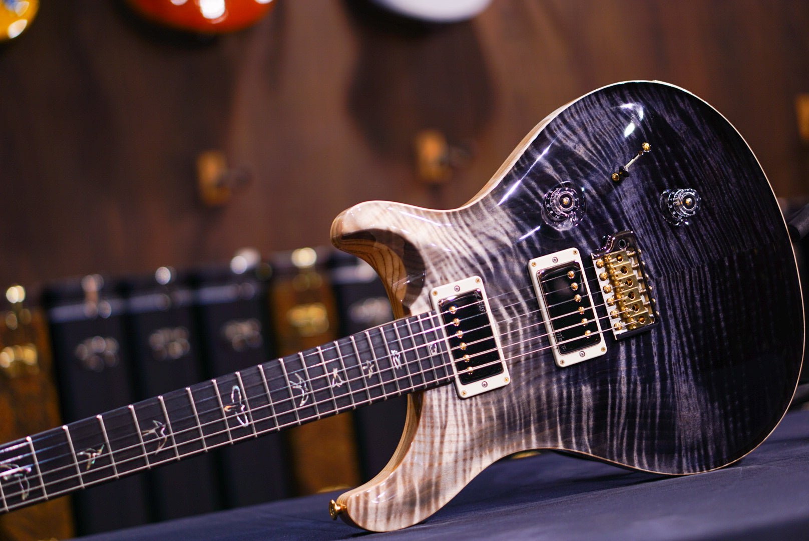 PRS Custom 24 Wood Library Gray Black Fade 0395507
