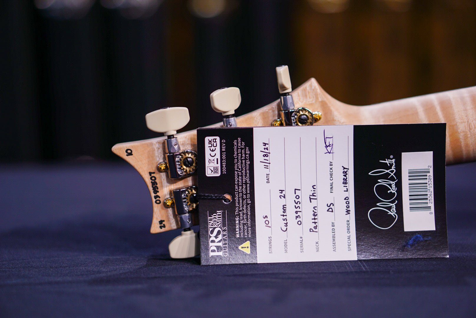 PRS Custom 24 Wood Library Gray Black Fade 0395507