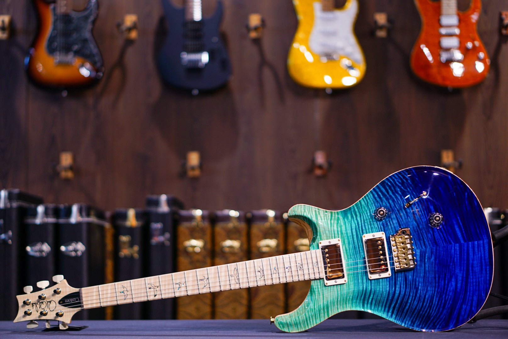 PRS Custom 24 Wood Library Blue Fade 0396074