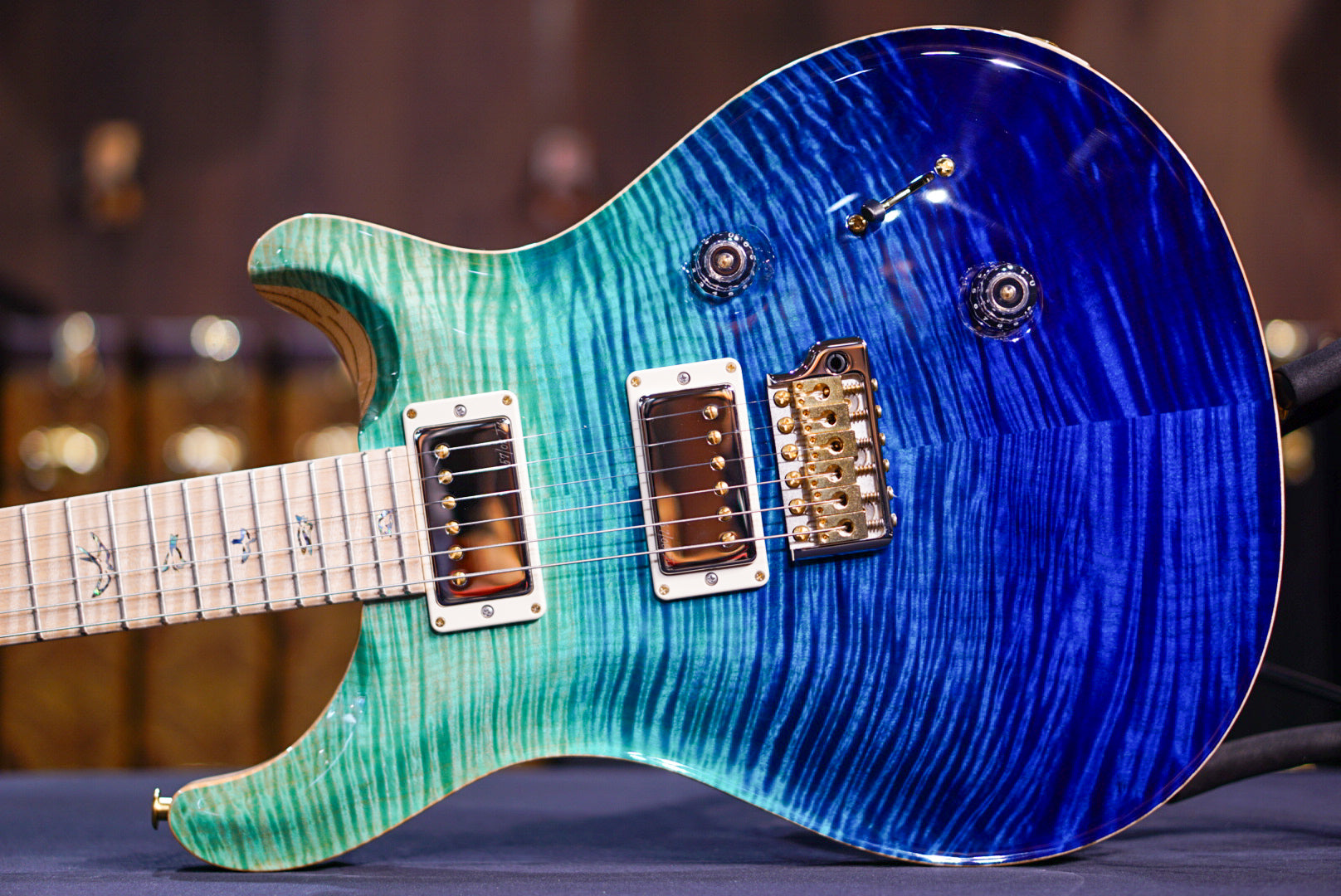 PRS Custom 24 Wood Library Blue Fade 0396074