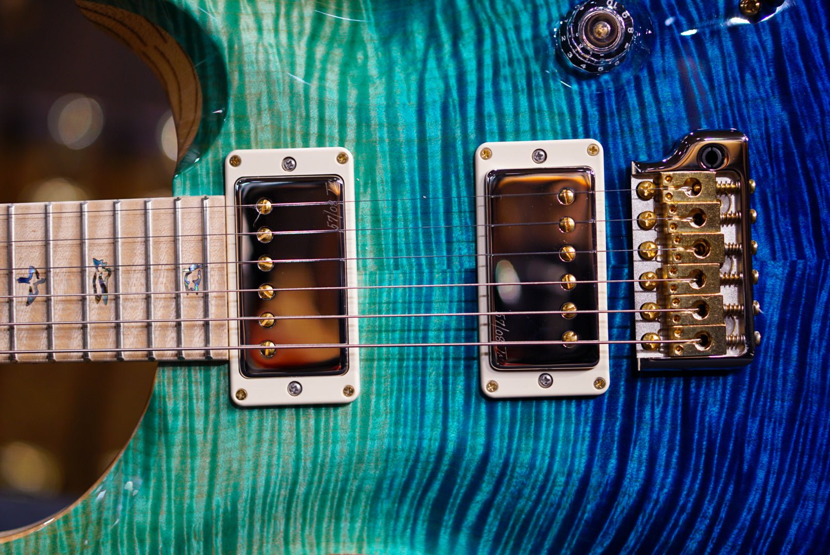 PRS Custom 24 Wood Library Blue Fade 0396074