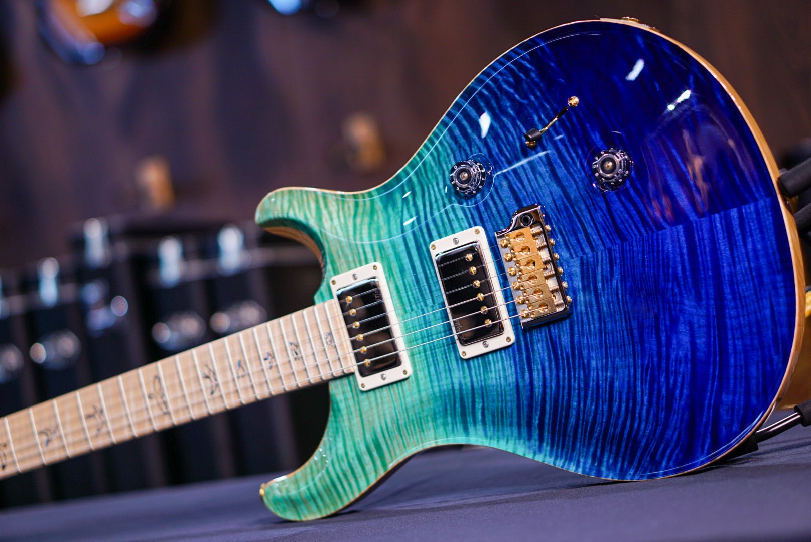 PRS Custom 24 Wood Library Blue Fade 0396074