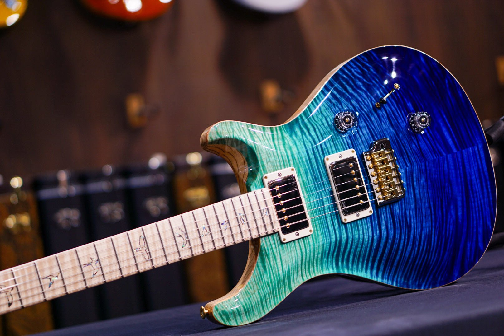 PRS Custom 24 Wood Library Blue Fade 0396074