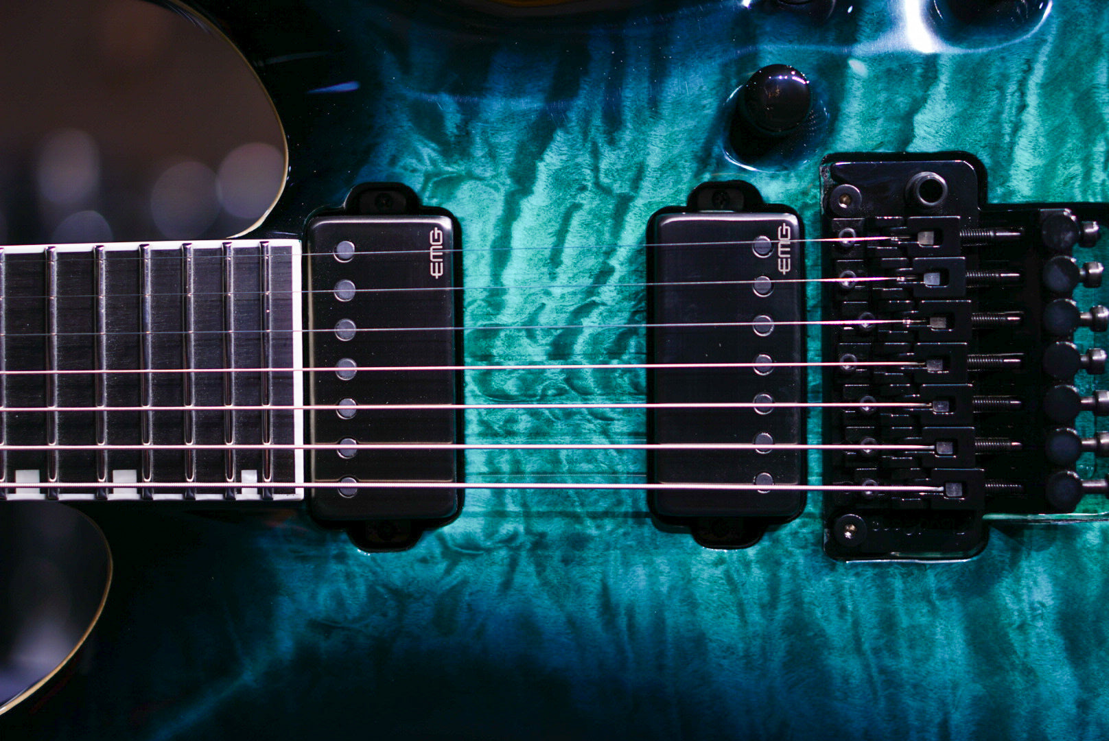 ESP E-II HORIZON FR-7 BLACK TURQUOISE BURST ES1854223 - HIENDGUITAR ESP GUITAR