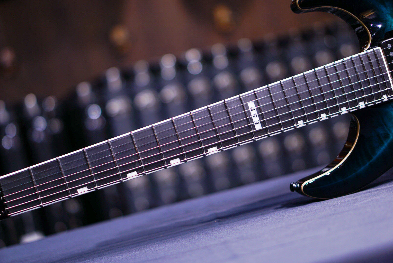 ESP E-II HORIZON FR-7 BLACK TURQUOISE BURST ES1854223 - HIENDGUITAR ESP GUITAR