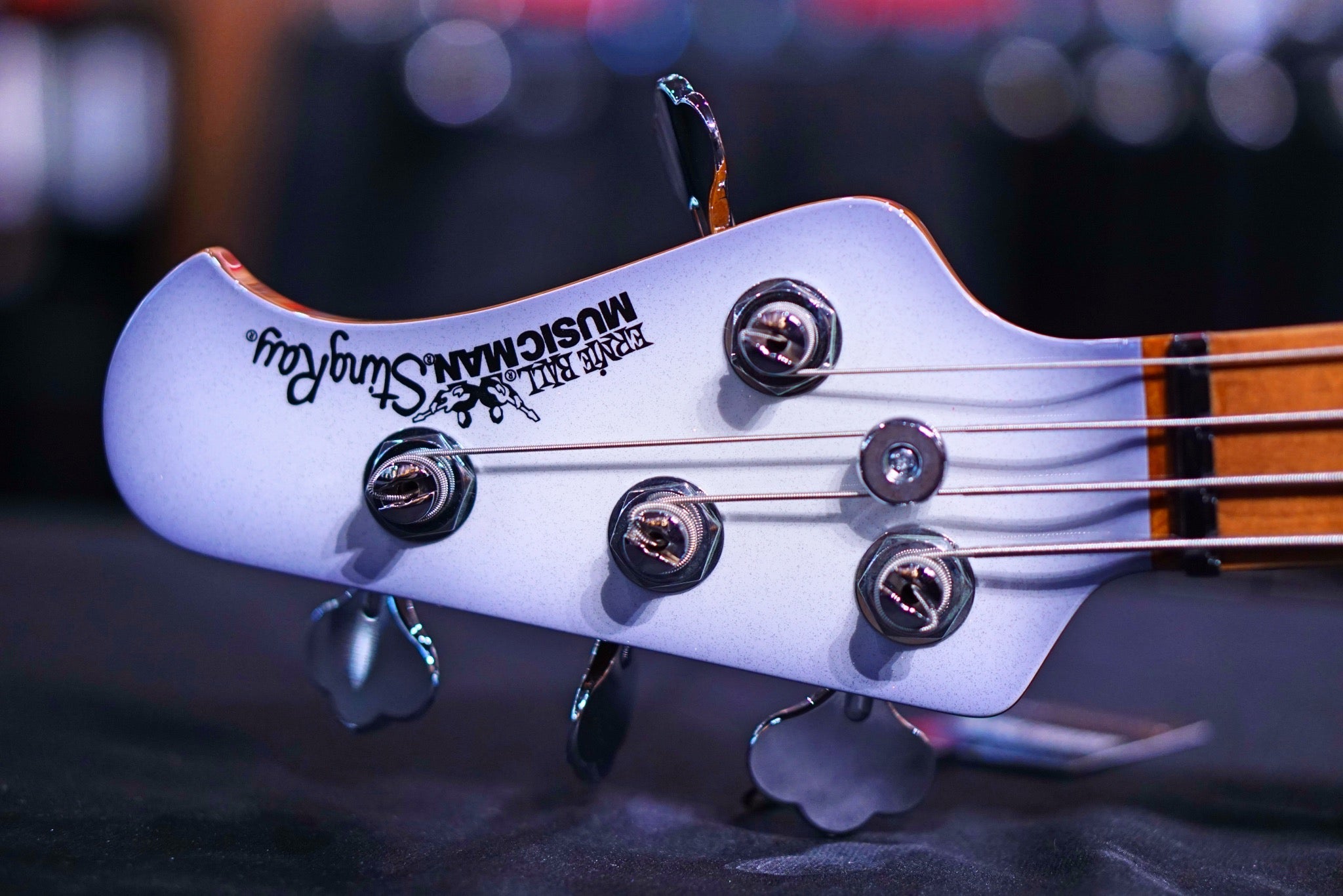 Ernie Ball Music Man StingRay Special 4 HH Bass Guitar - Firemist Silver F97172 - HIENDGUITAR Musicman bass