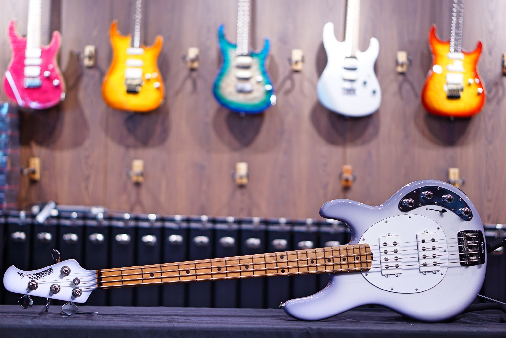 Ernie Ball Music Man StingRay Special 4 HH Bass Guitar - Firemist Silver F97172 - HIENDGUITAR Musicman bass