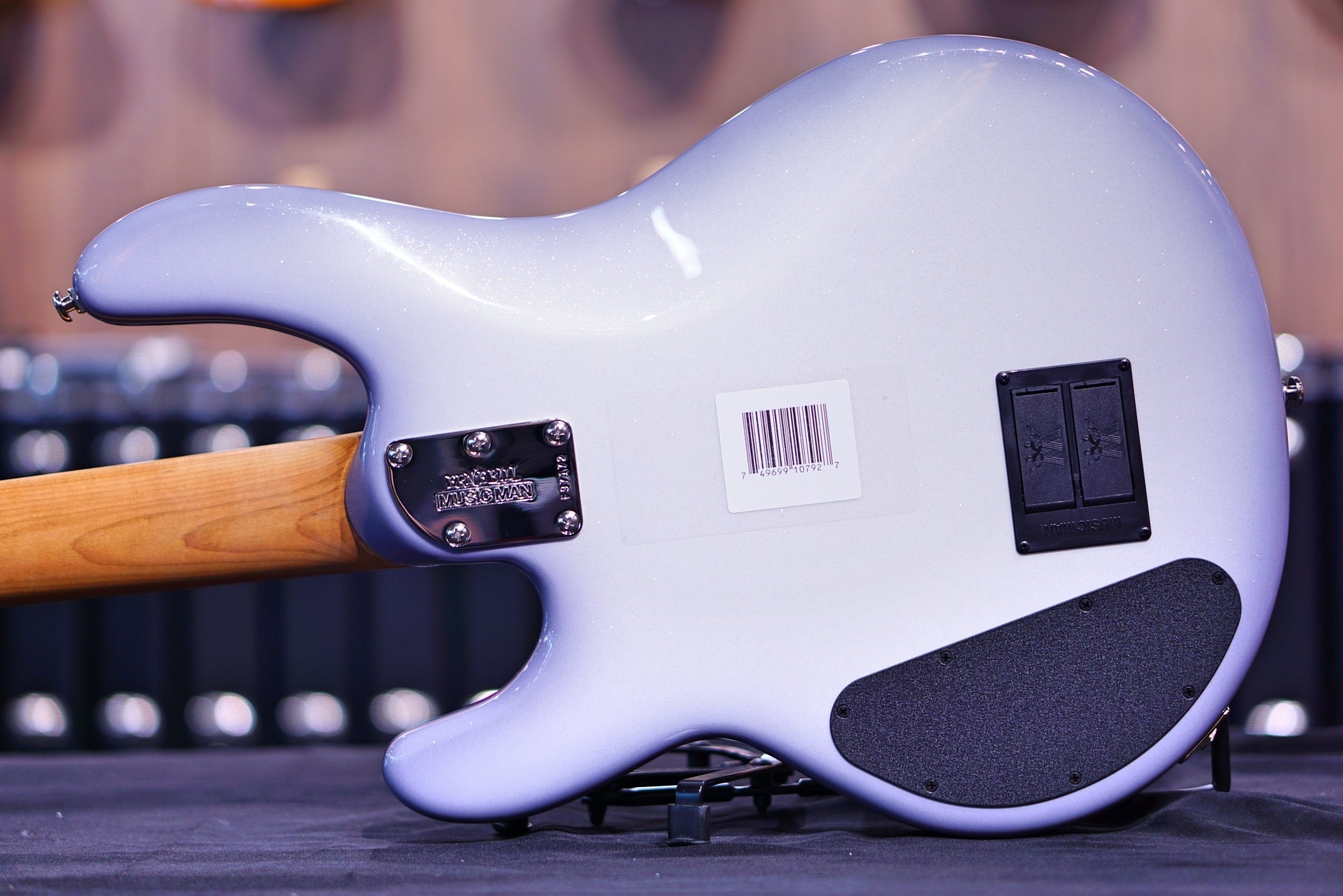 Ernie Ball Music Man StingRay Special 4 HH Bass Guitar - Firemist Silver F97172 - HIENDGUITAR Musicman bass