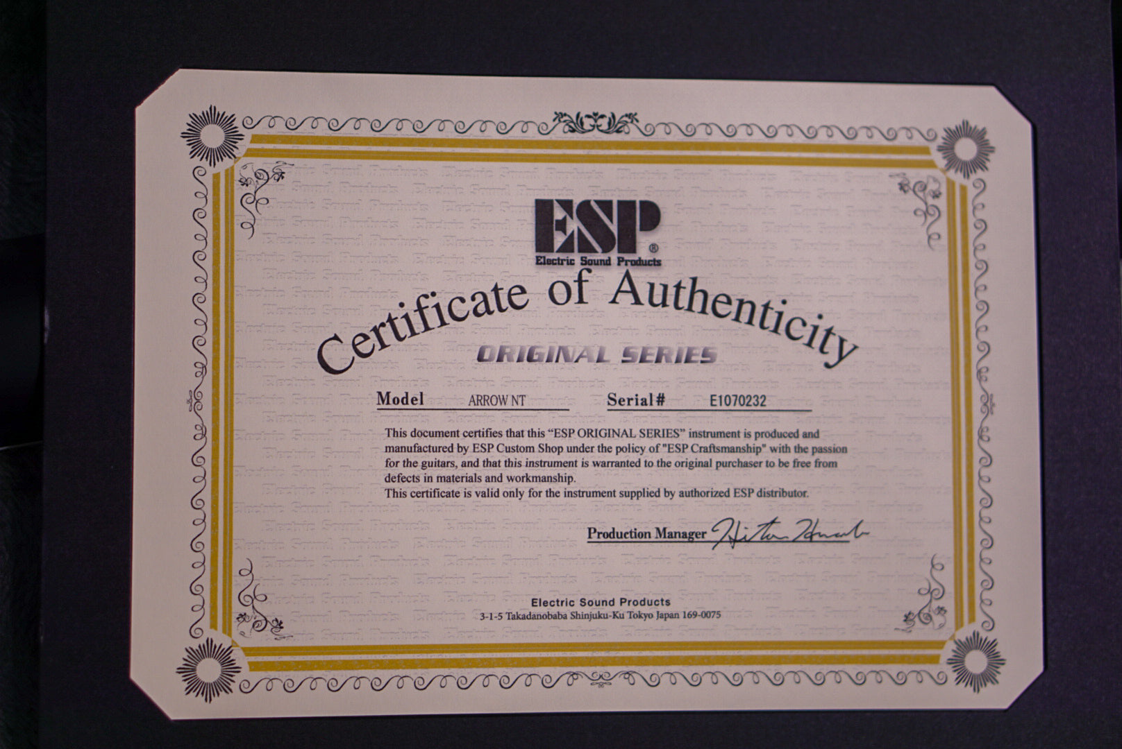 ESP-ARROW NT Castmetal Lava w Gary holt pickup E1070232 - HIENDGUITAR ESP GUITAR