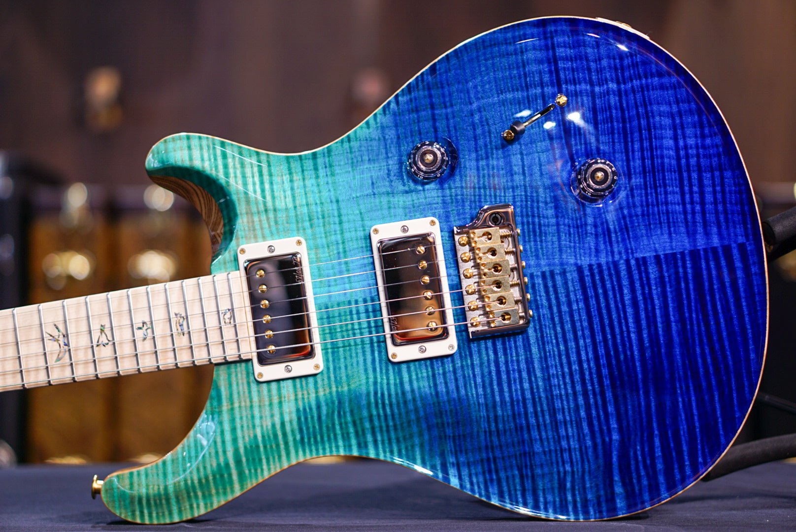 PRS Custom 24 Wood Library Blue Fade 0396076