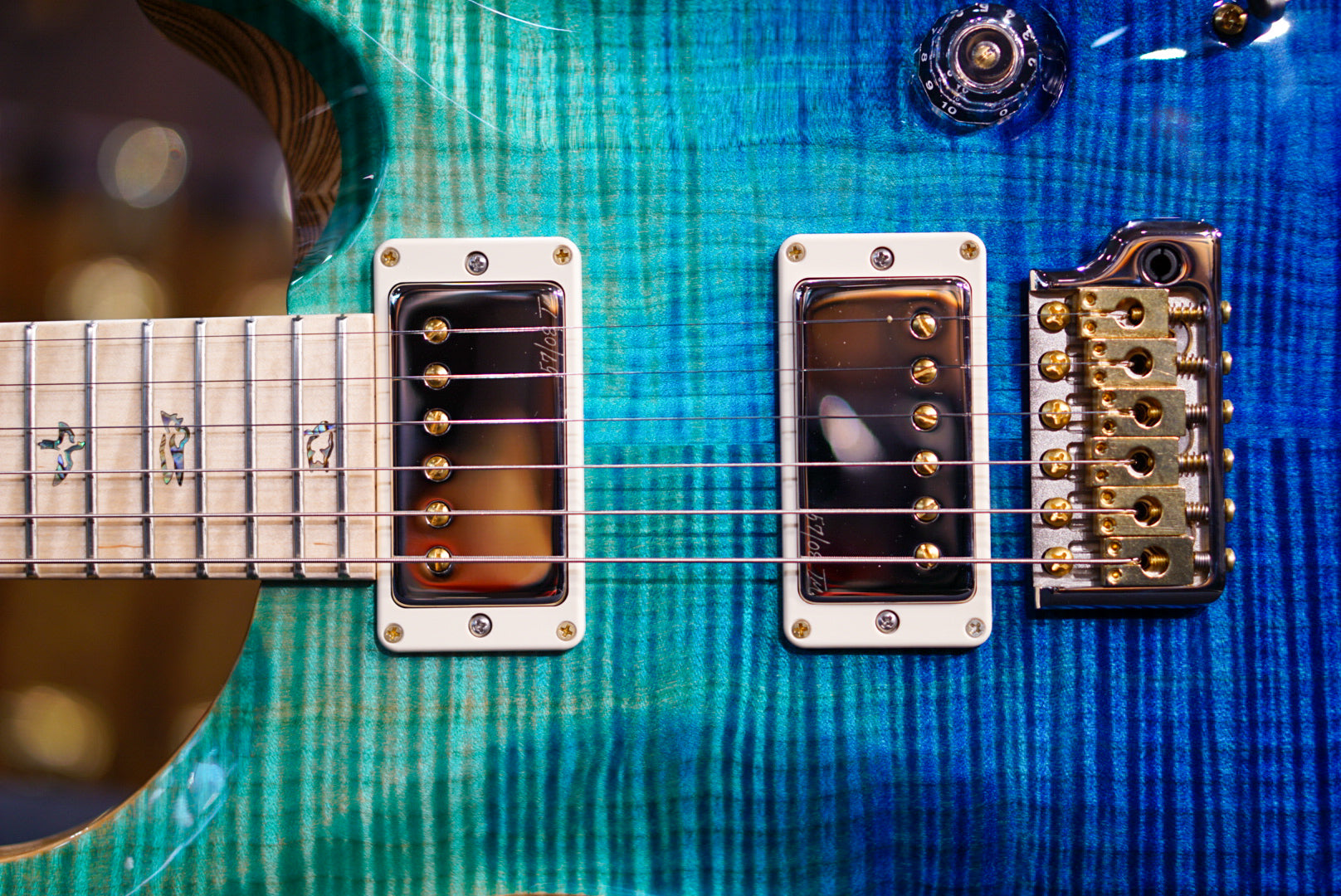 PRS Custom 24 Wood Library Blue Fade 0396076