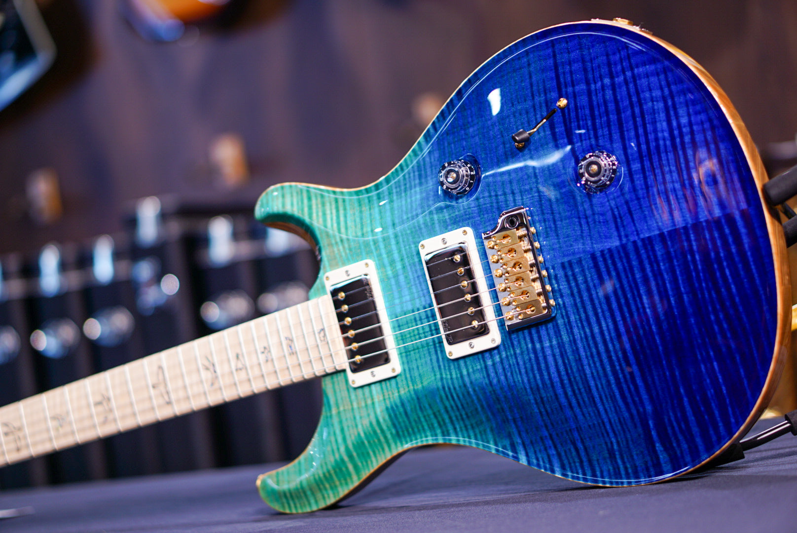PRS Custom 24 Wood Library Blue Fade 0396076