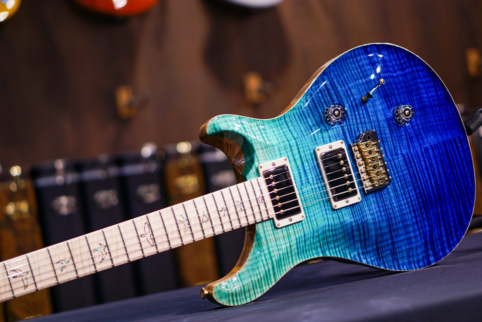 PRS Custom 24 Wood Library Blue Fade 0396076