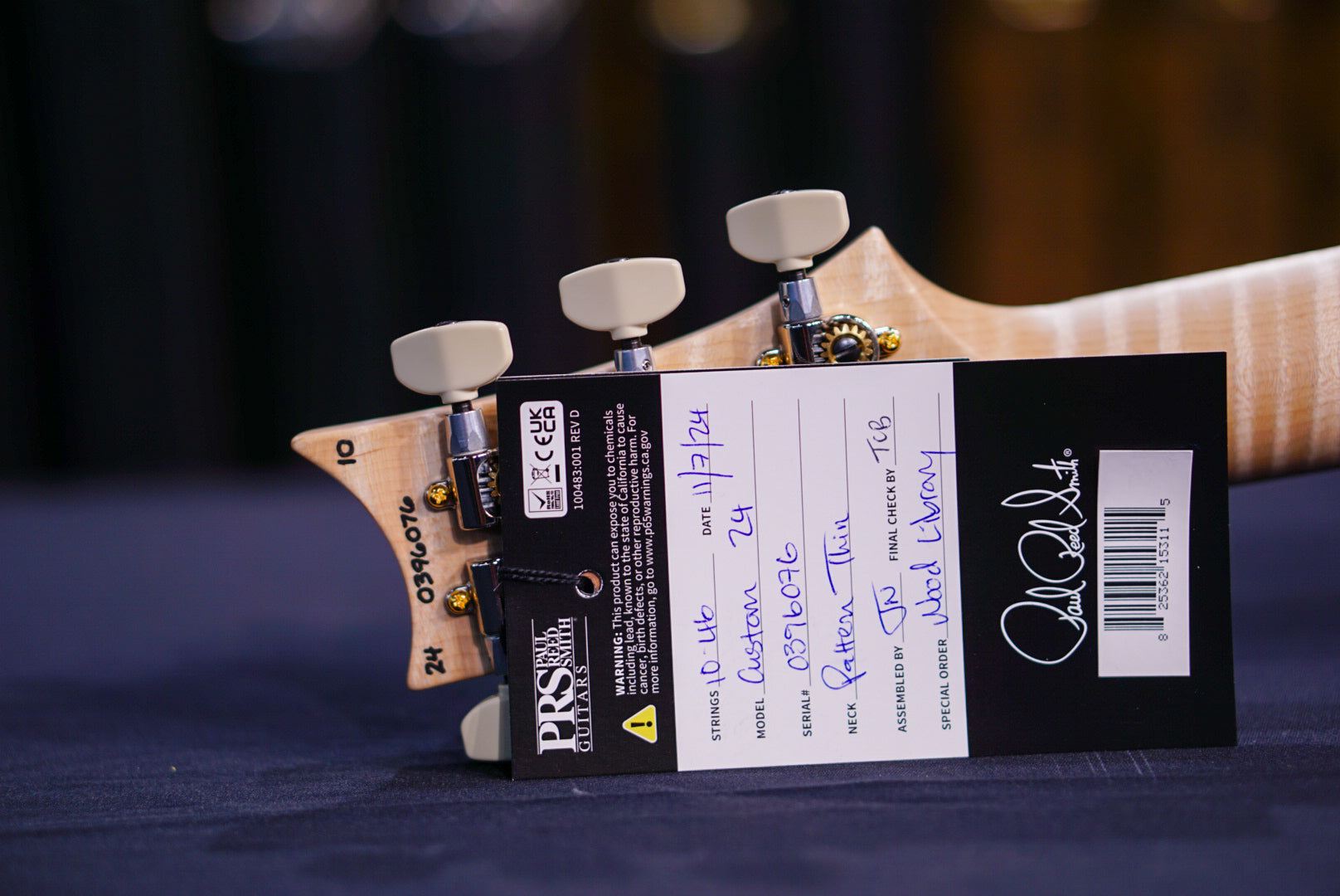 PRS Custom 24 Wood Library Blue Fade 0396076