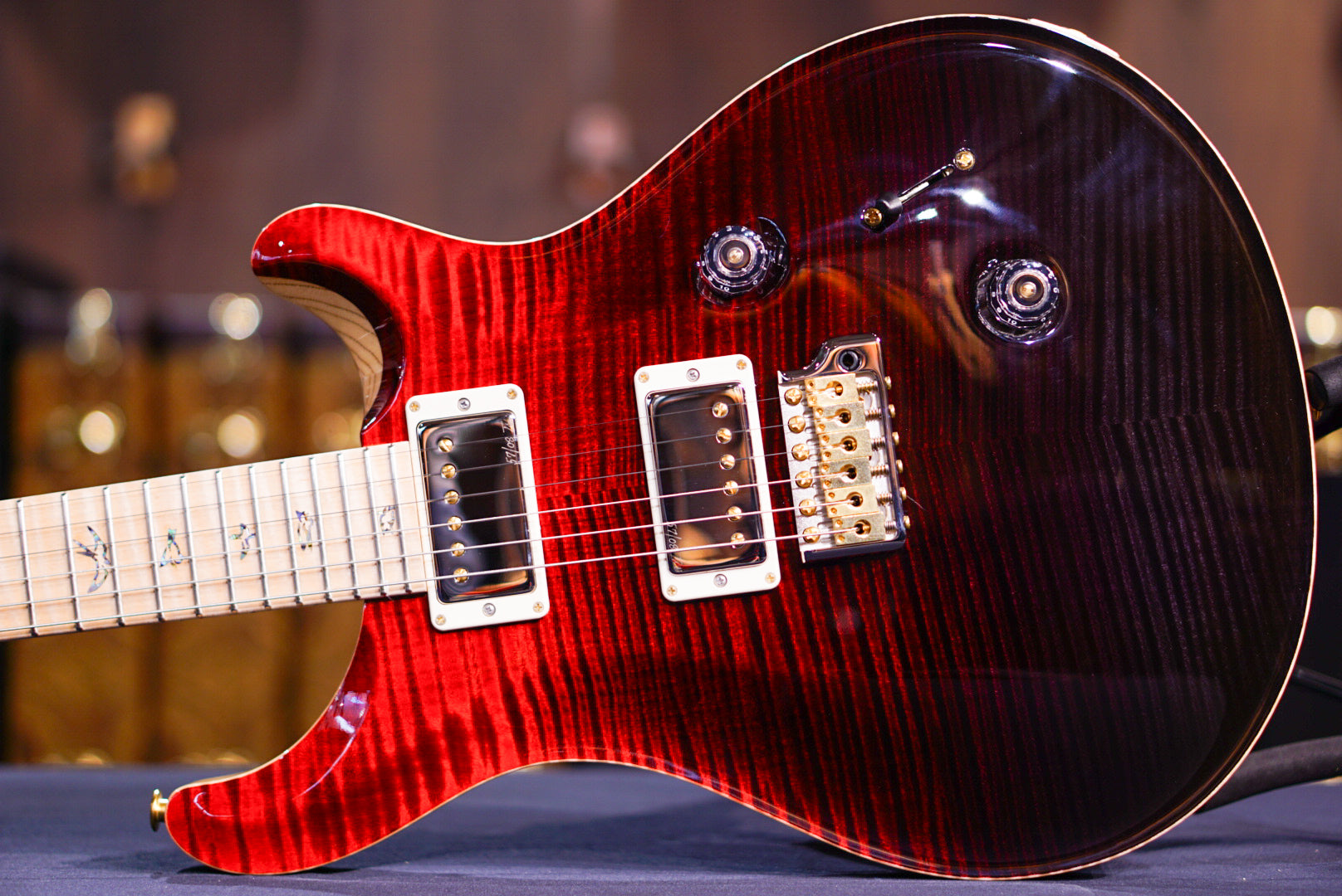 PRS Wood Library Custom 24 Fire Red / Gray Black Fade 0397734