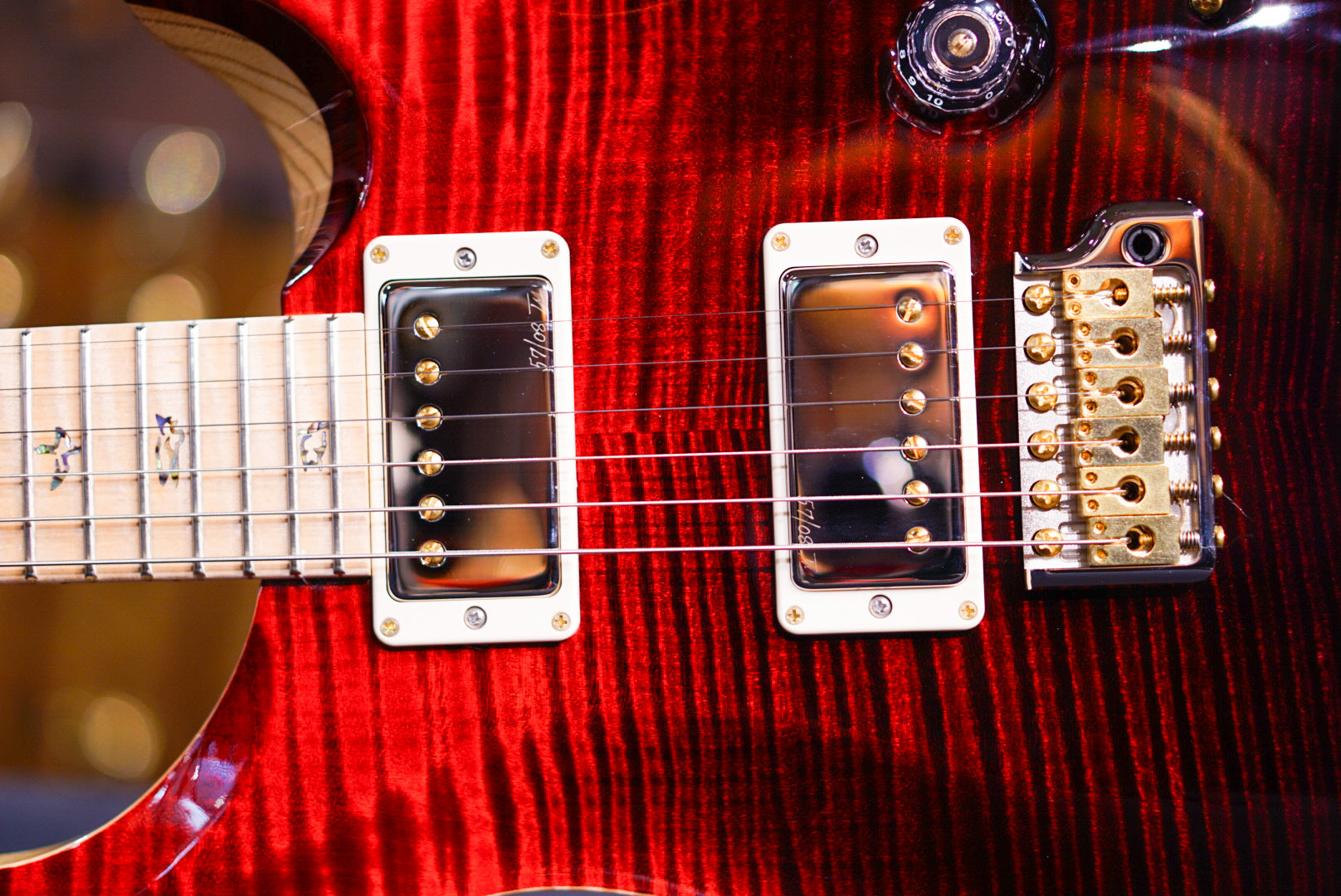 PRS Wood Library Custom 24 Fire Red / Gray Black Fade 0397734