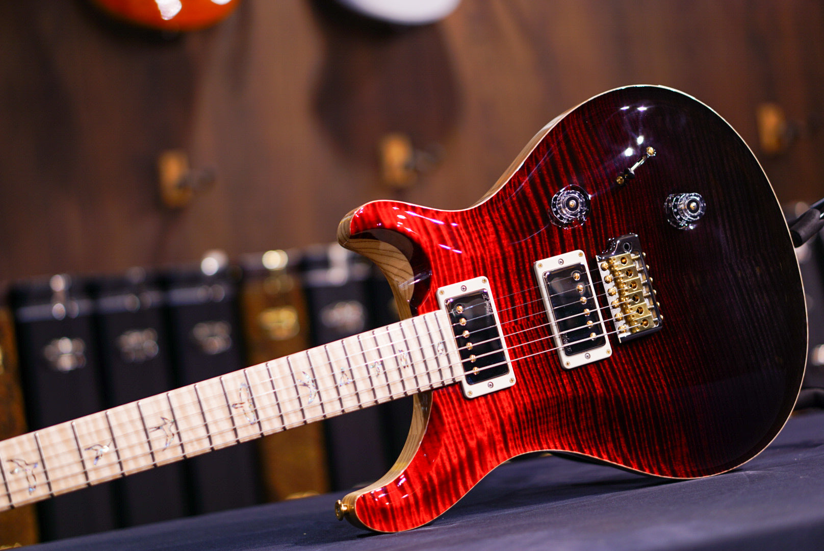 PRS Wood Library Custom 24 Fire Red / Gray Black Fade 0397734