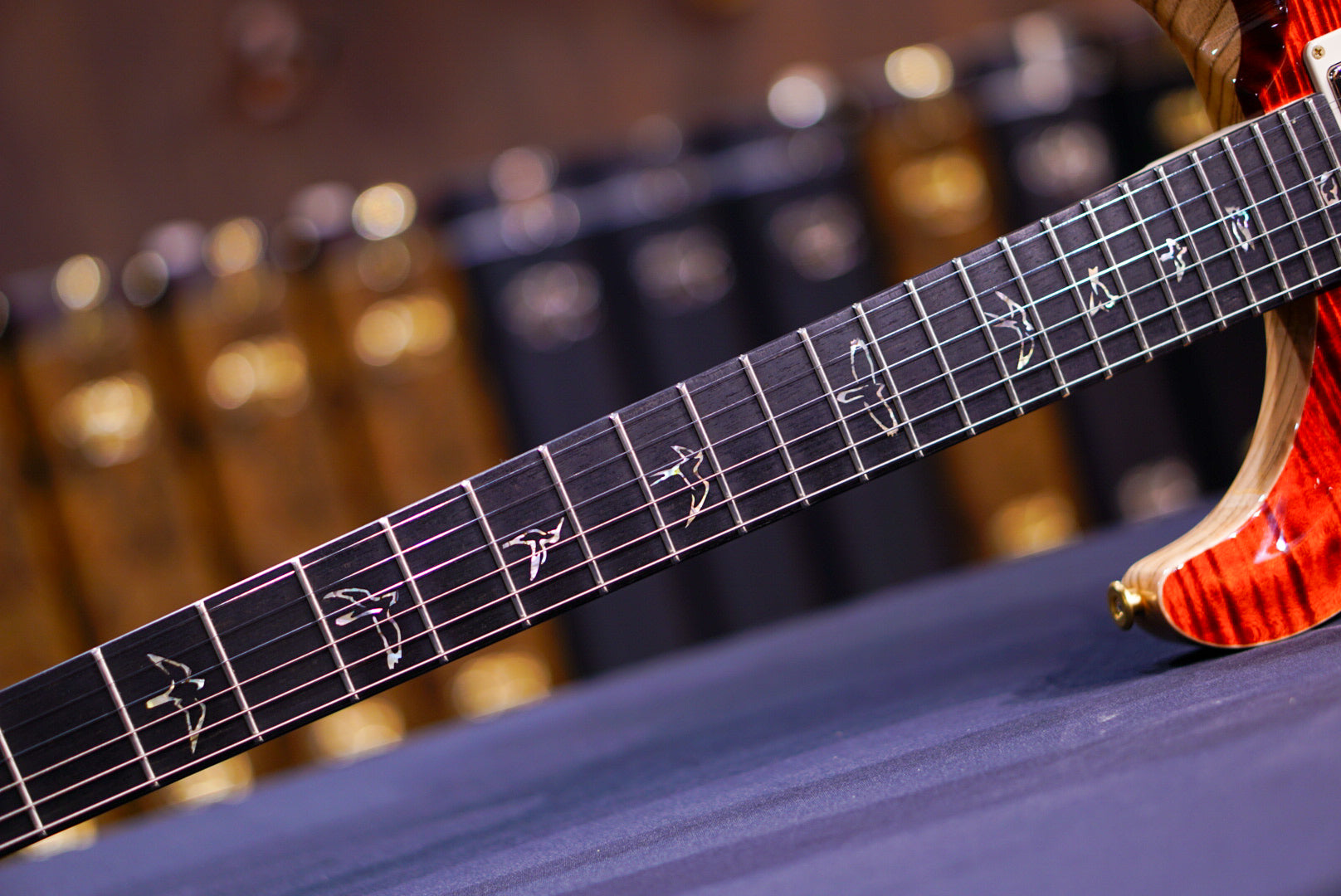 PRS Wood Library Custom 24 Fire Red / Gray Black Fade 0395508