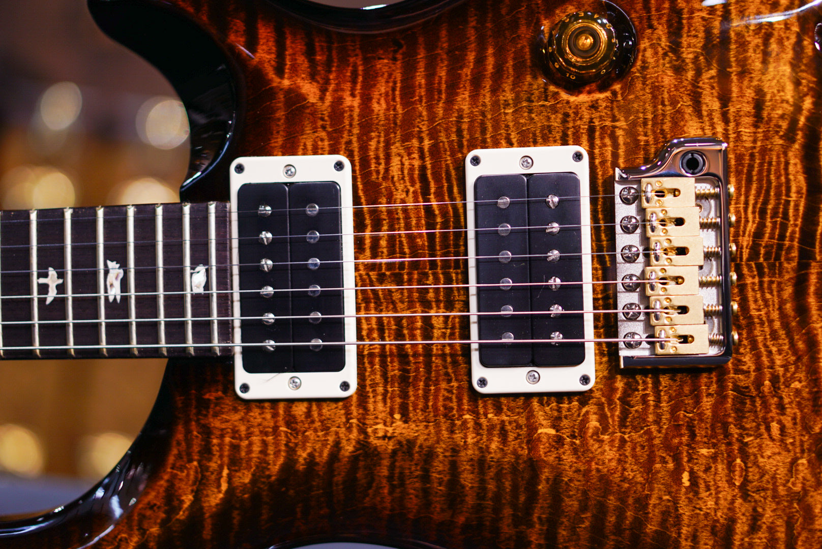 PRS Custom 24 Piezo Black Gold Wraparound Burst 0396204