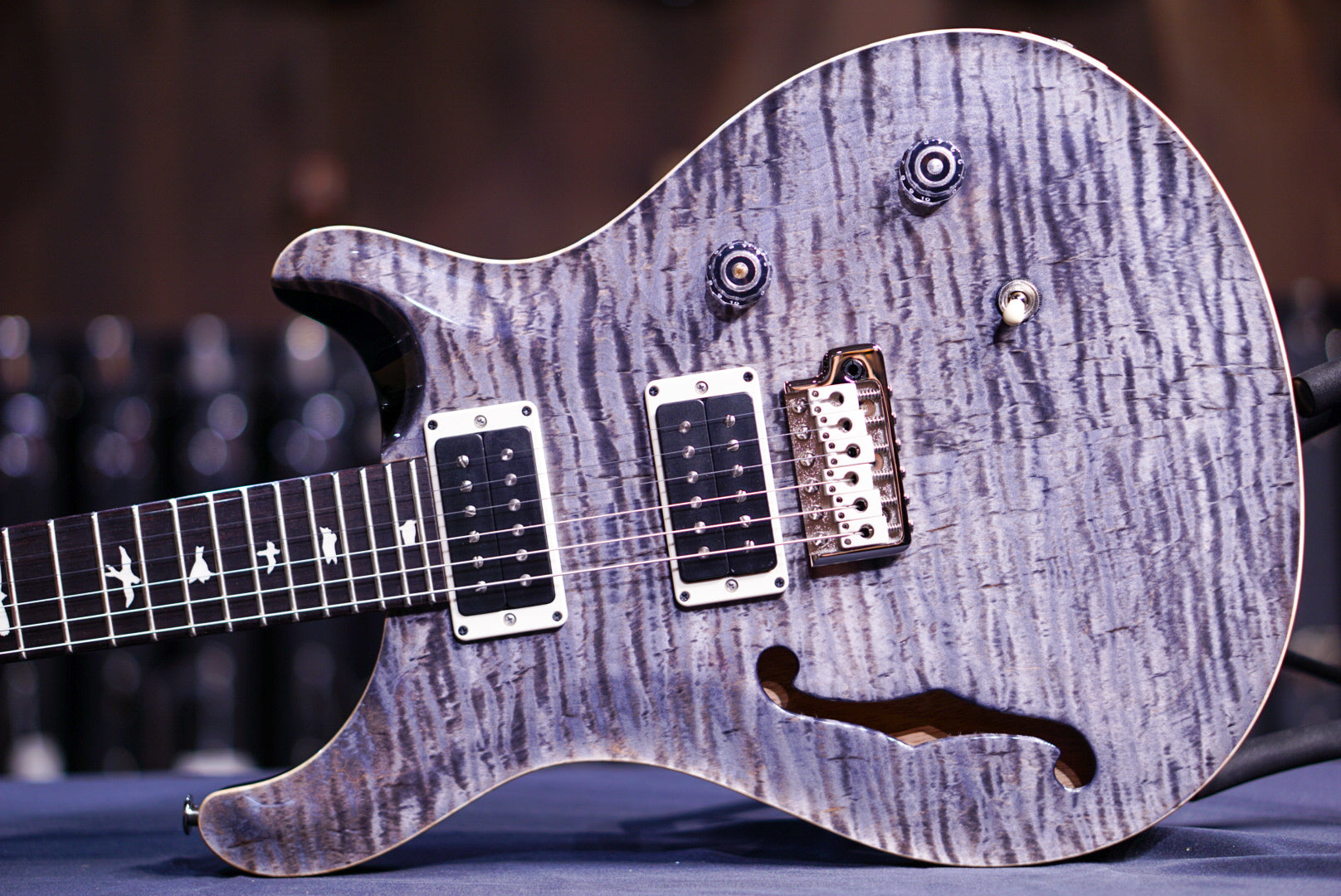 PRS CE24 Semi hollow faded gray black 0372911 - HIENDGUITAR PRS GUITAR