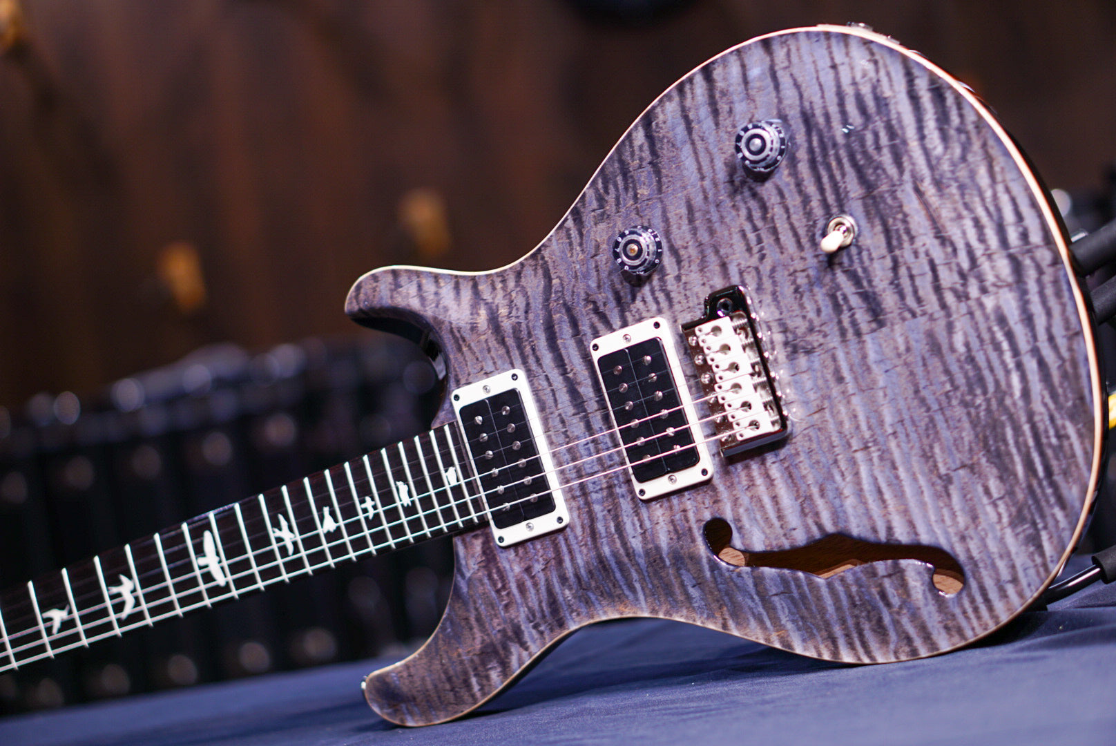 PRS CE24 Semi hollow faded gray black 0372911 - HIENDGUITAR PRS GUITAR