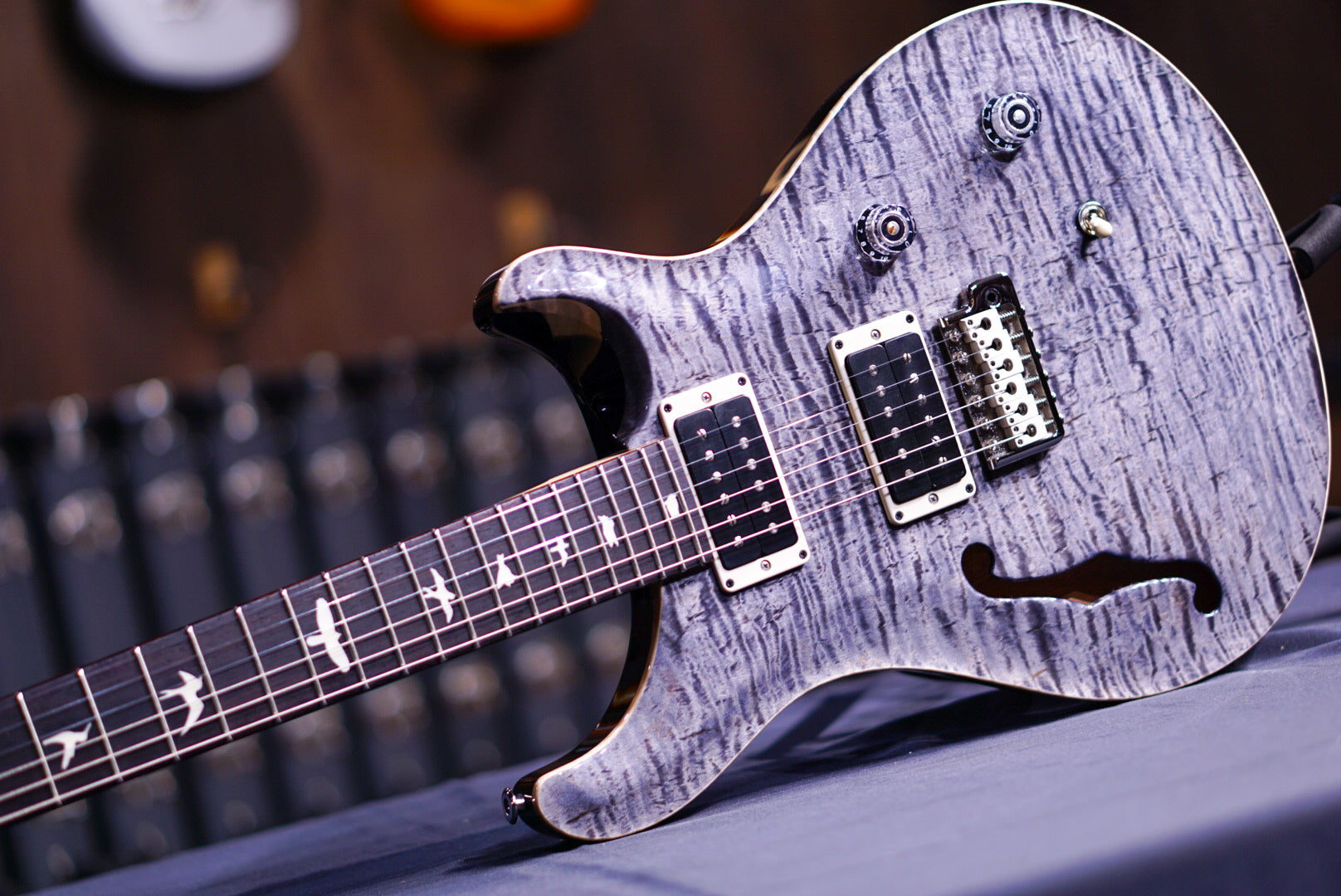 PRS CE24 Semi hollow faded gray black 0372911 - HIENDGUITAR PRS GUITAR