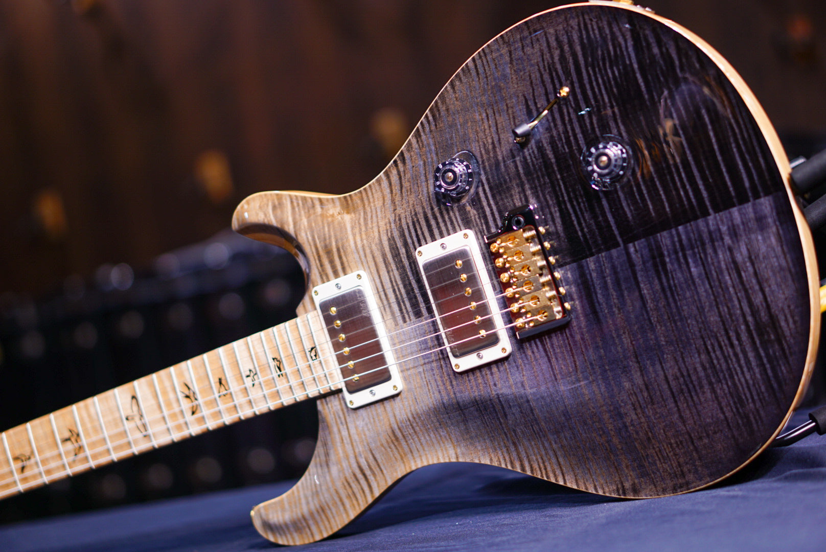 PRS Custom 24 wood library Gray Black Fade 0369347 - HIENDGUITAR PRS GUITAR