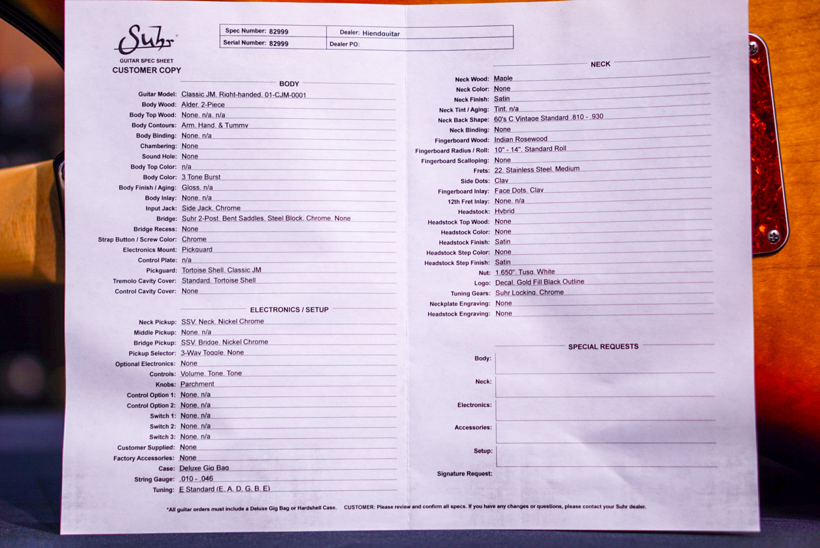 Suhr Classic JM 3 Tone Burst SSV 82999