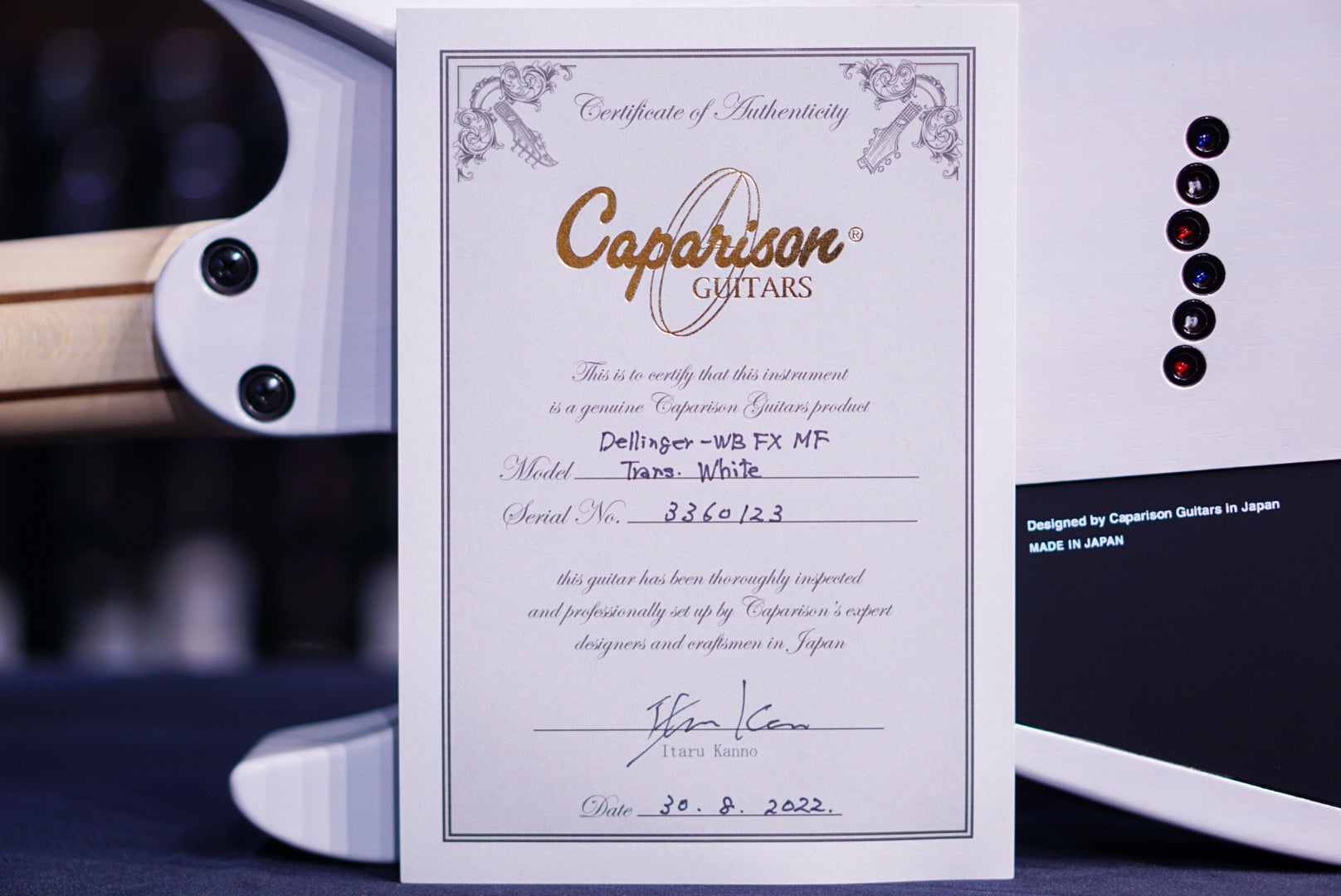 Caparison Dellinger WB-FX MF trans white 3360123 - HIENDGUITAR Caparison Guitars