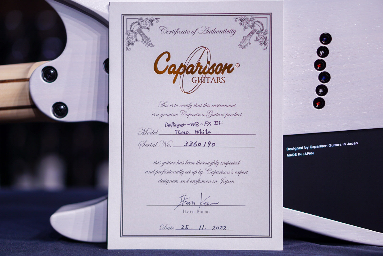 Caparison Dellinger WB-FX EF trans white 3360190 - HIENDGUITAR Caparison Guitars