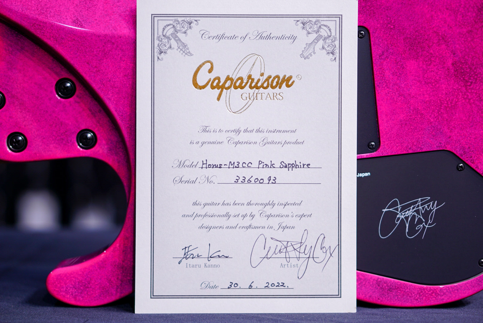 Caparison Horus-M3 COURTNEY COX SIGNATURE Pink Sapphire 3360093 - HIENDGUITAR   Caparison GUITAR