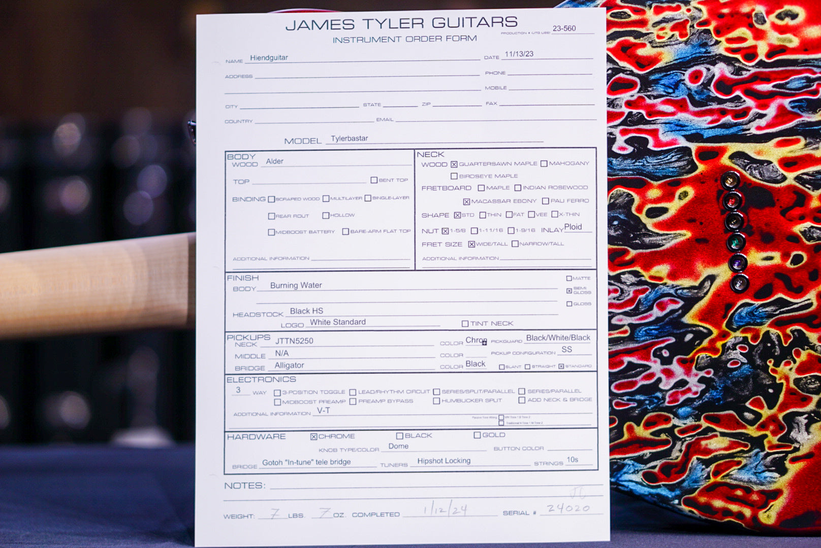 James Tyler Tylerbastar burning water 24020