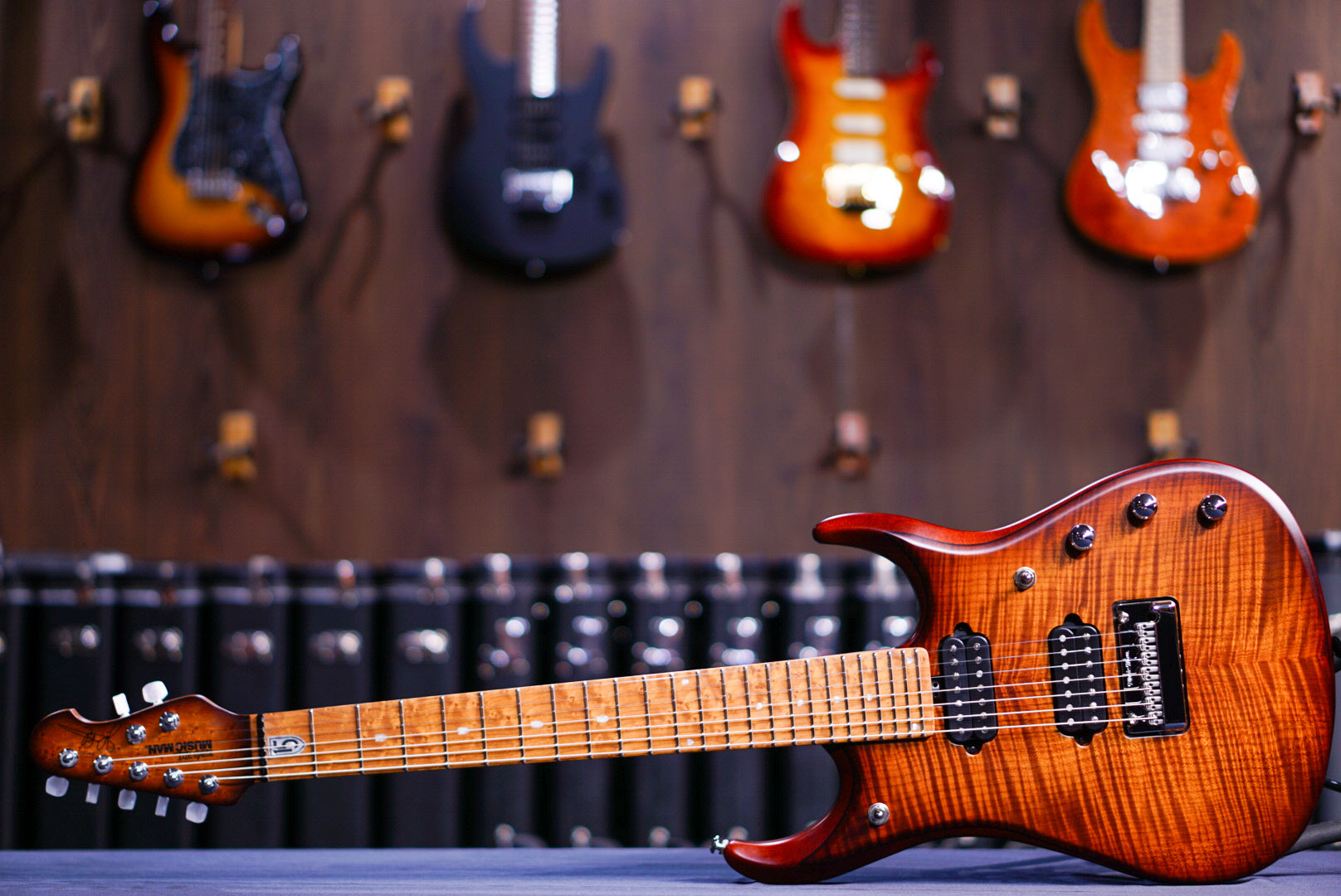 Ernie Ball Music Man JP15 7-string Electric Guitar - Sahara Burst Flame K02322