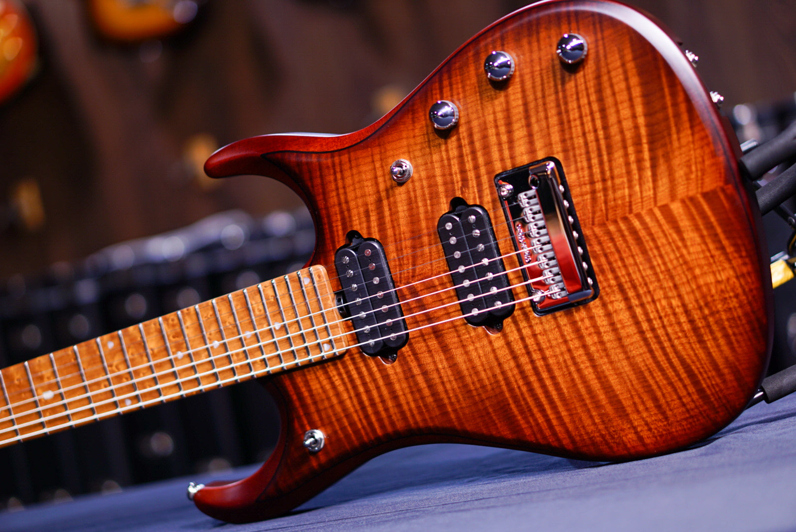 Ernie Ball Music Man JP15 7-string Electric Guitar - Sahara Burst Flame K02322