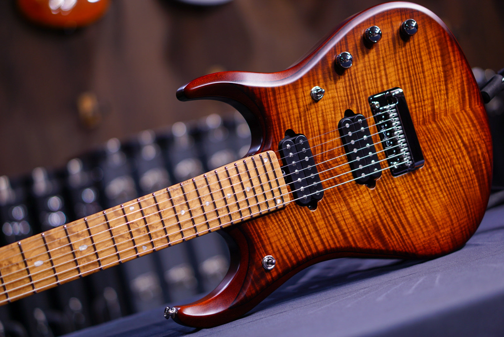 Ernie Ball Music Man JP15 7-string Electric Guitar - Sahara Burst Flame K02322